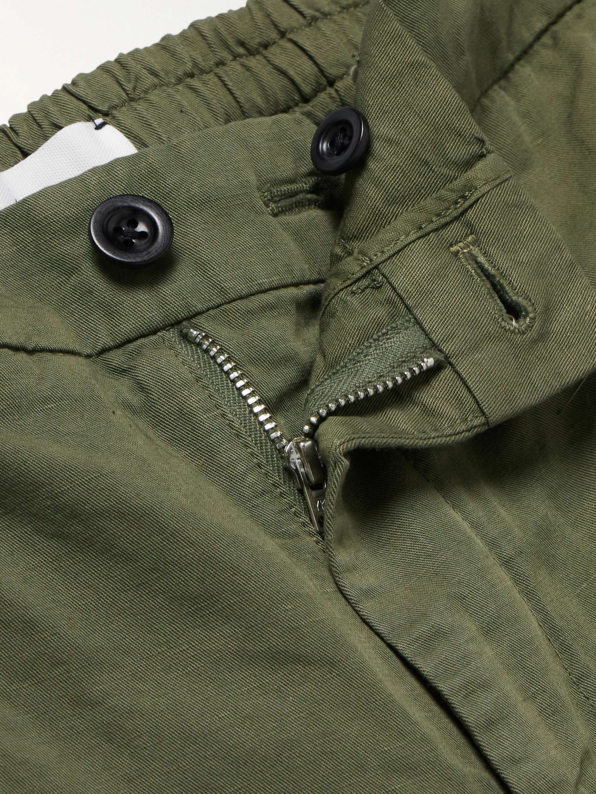 MR P. James Tapered Cotton and Linen-Blend Twill Drawstring Trousers ...