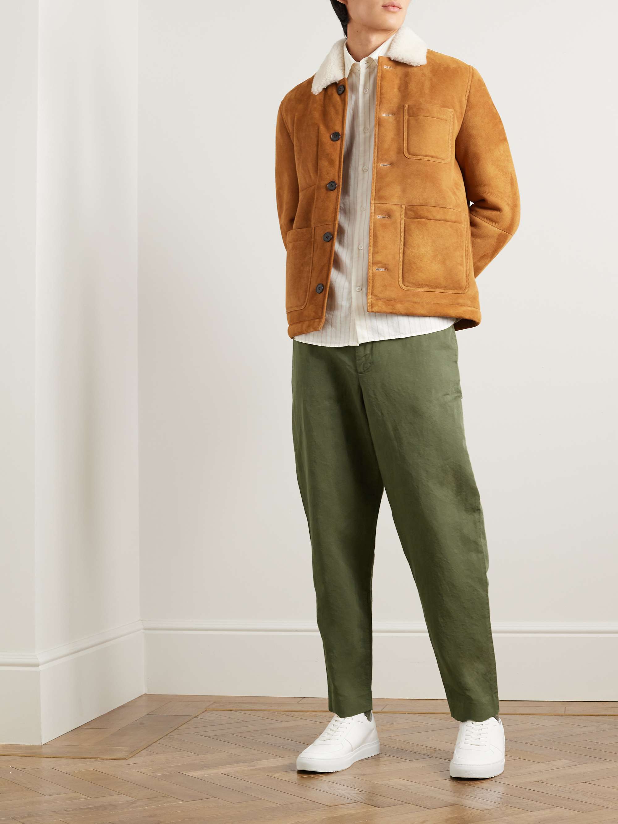 James Tapered Cotton and Linen Blend Twill Drawstring Trousers