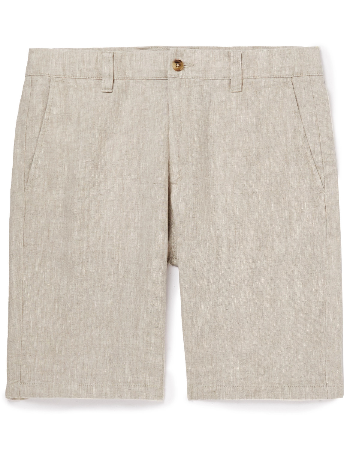 Crown Straight-Leg Linen Shorts