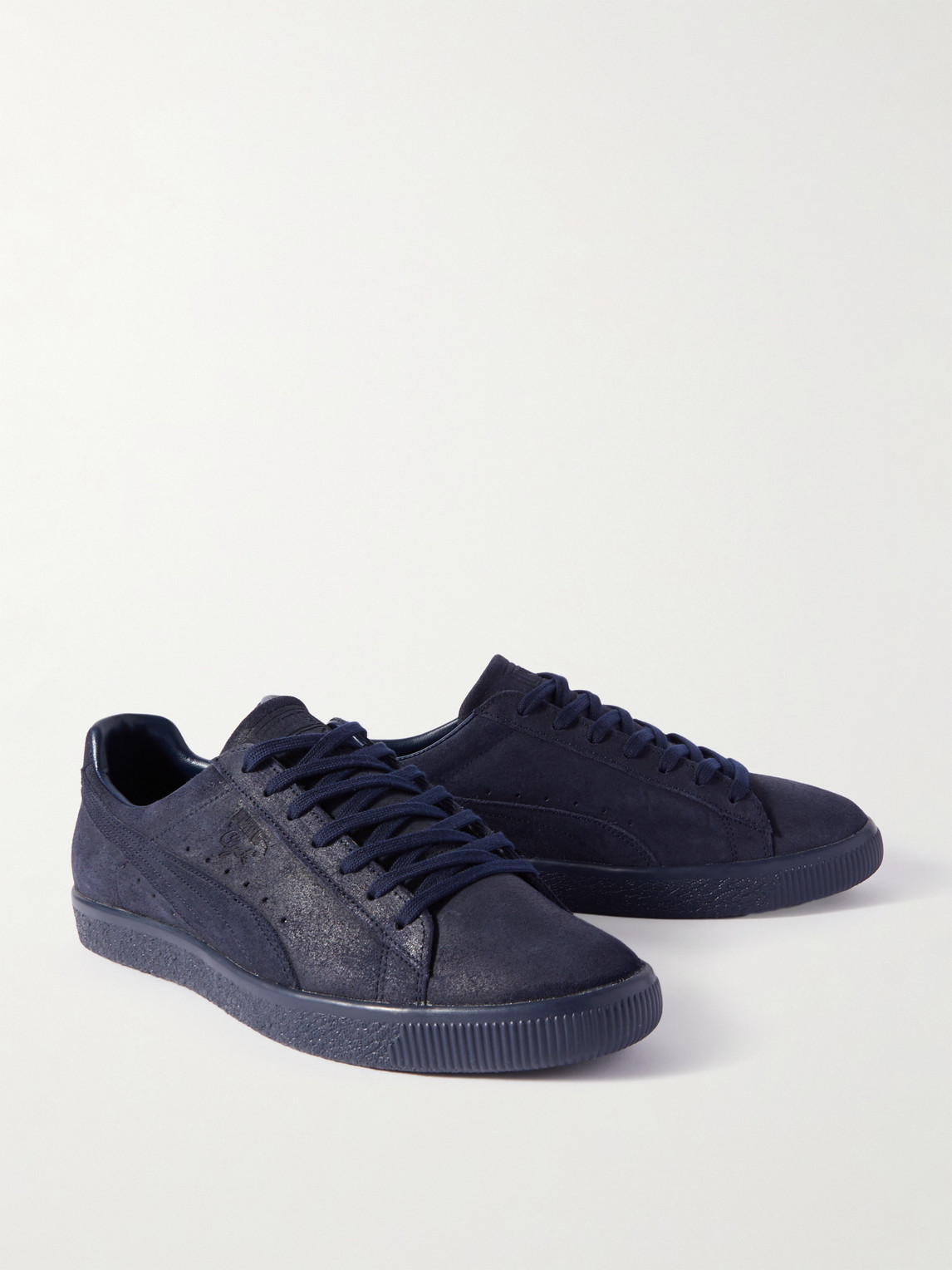 Shop Blue Blue Japan Clyde Suede Sneakers In Blue