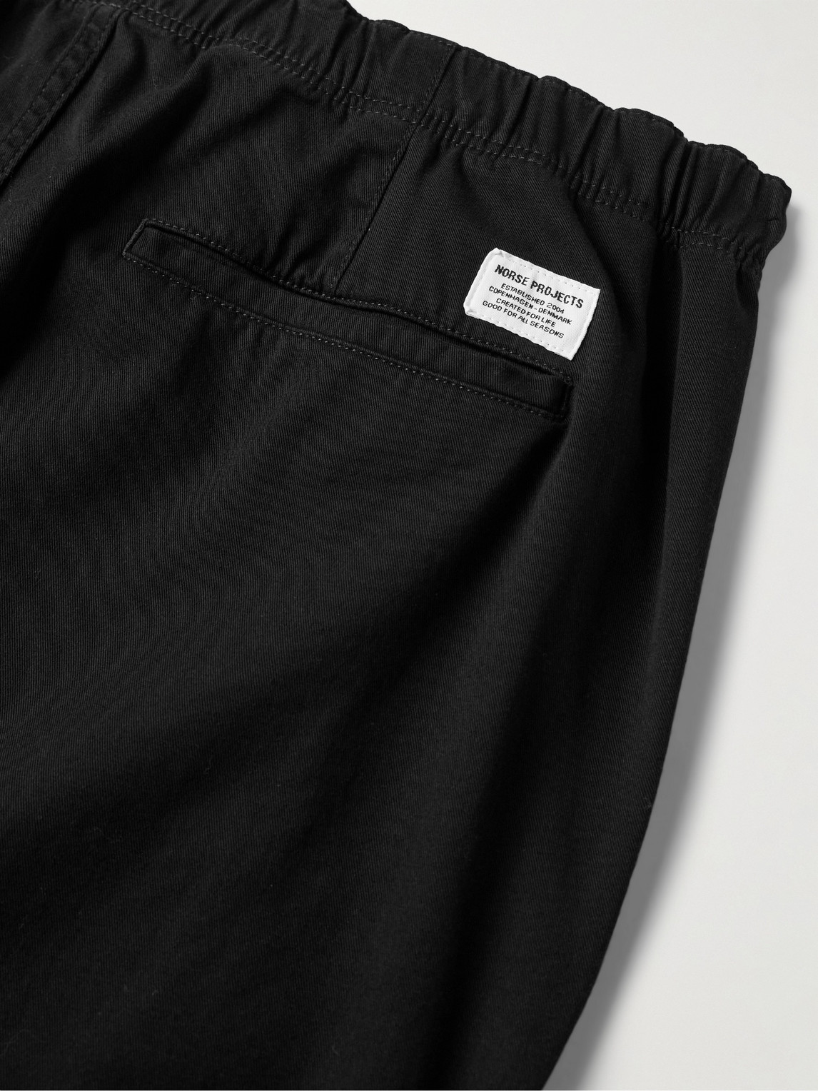 Shop Norse Projects Ezra Straight-leg Stretch-cotton Twill Trousers In Black