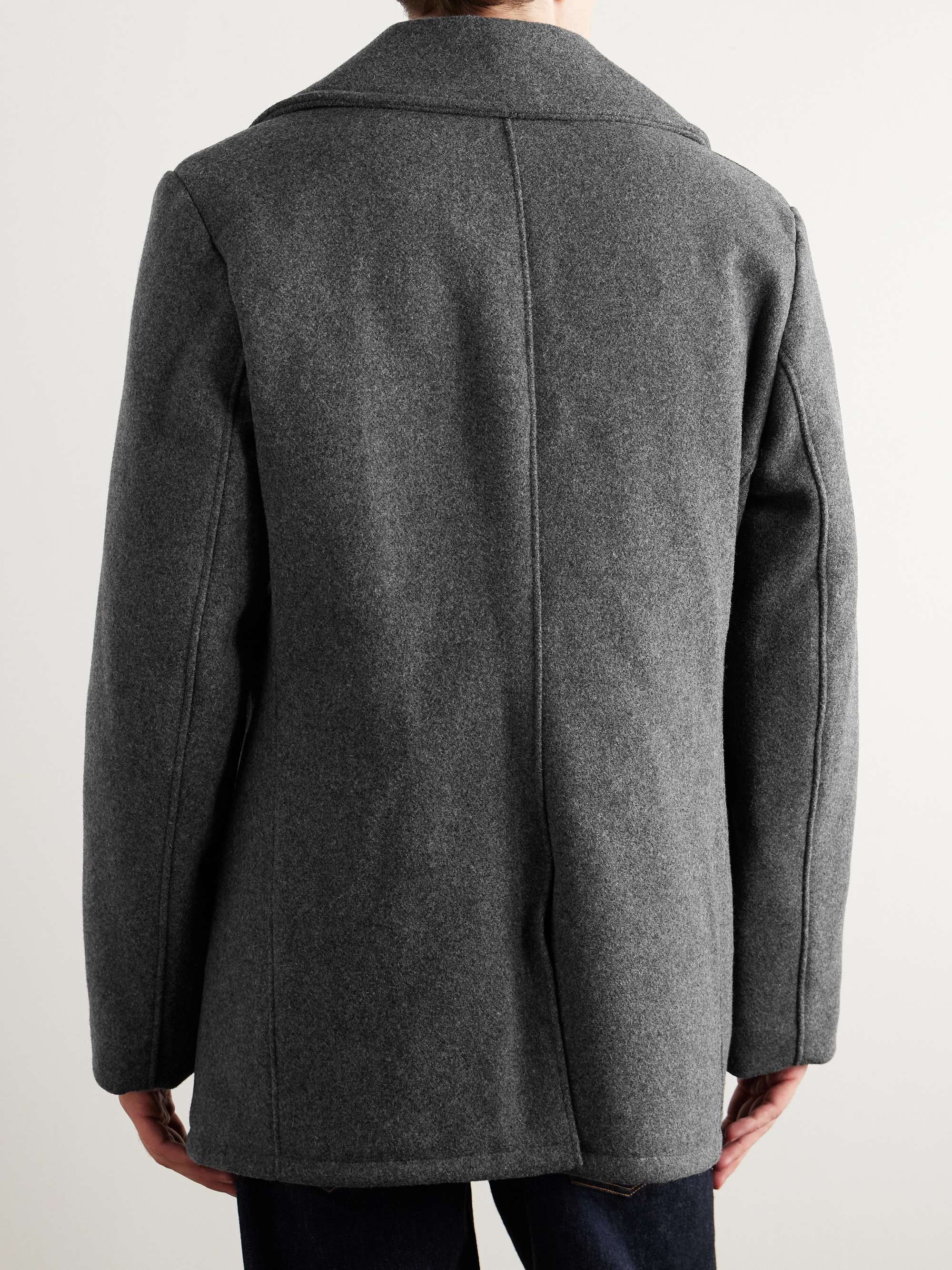 SCHOTT Melton Wool-Blend Peacoat for Men | MR PORTER