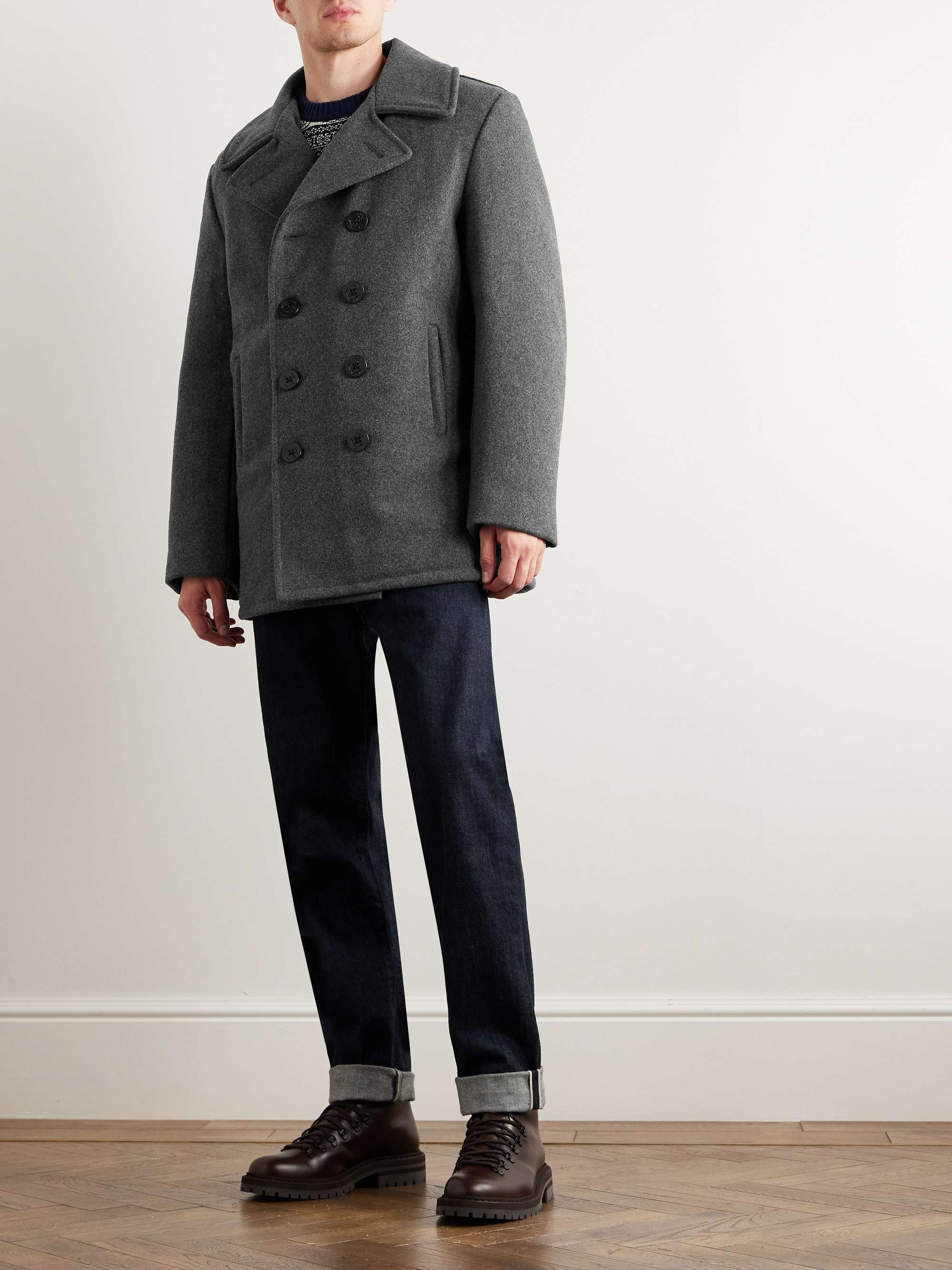 Melton Wool-Blend Peacoat