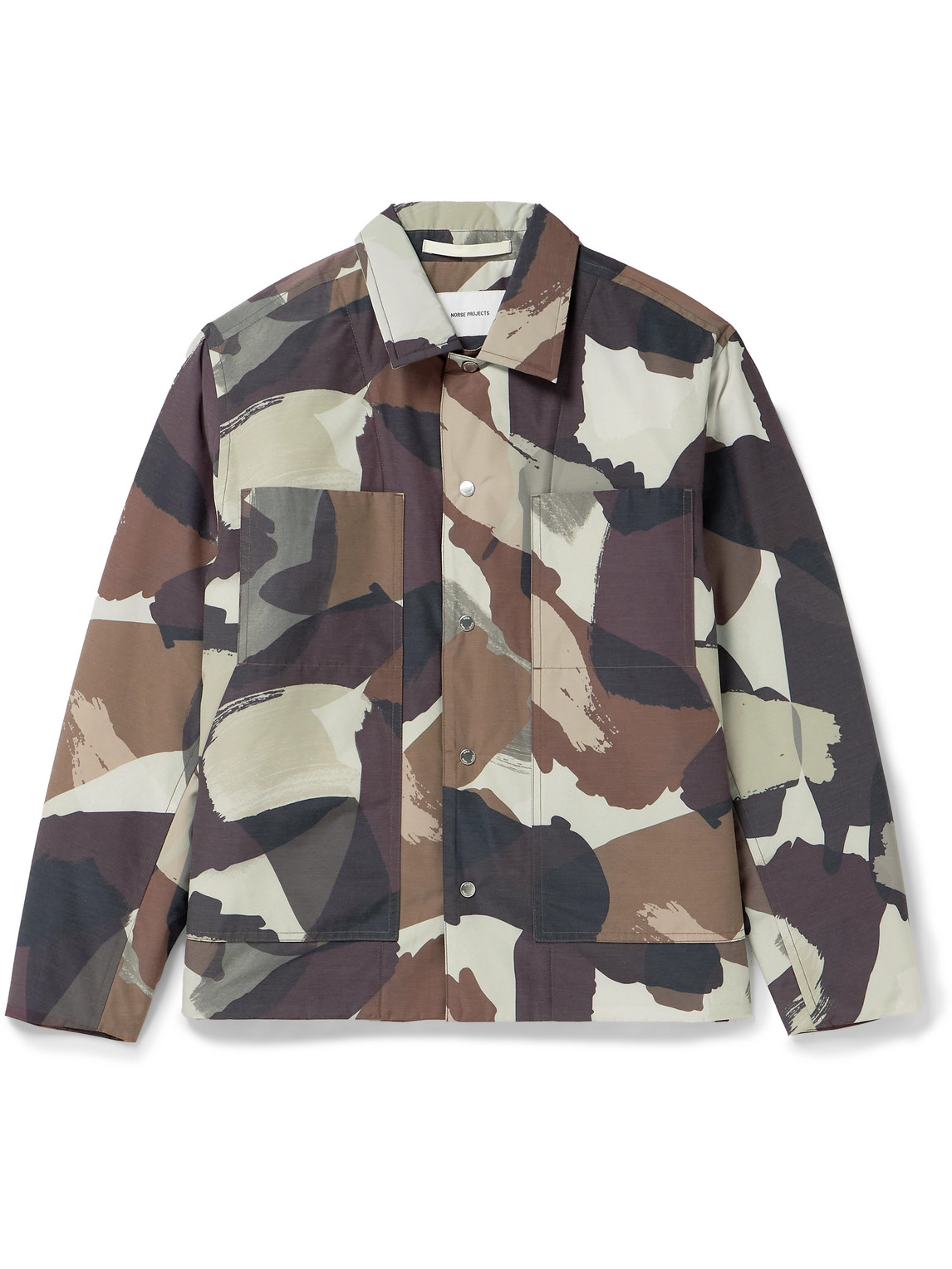 Norse Projects Pelle Camouflage-print Padded Shell Jacket In Brown