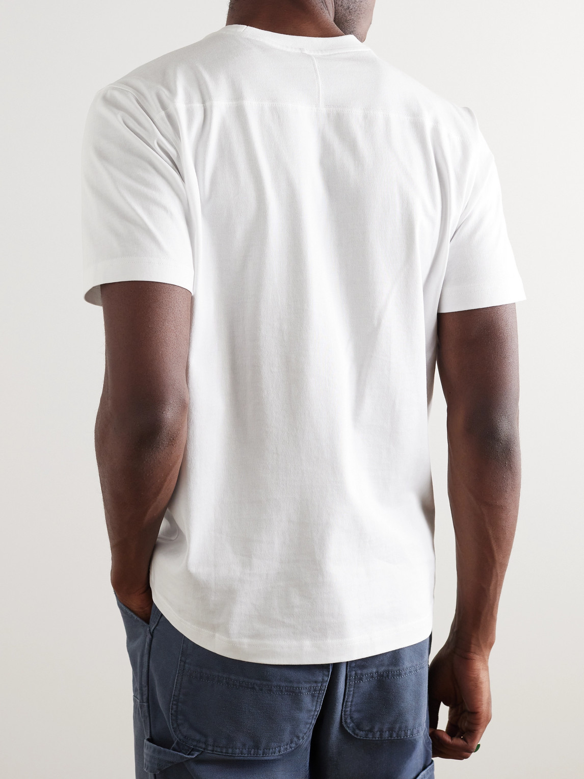 Shop Norse Projects Johannes Logo-embroidered Organic Cotton-jersey T-shirt In White