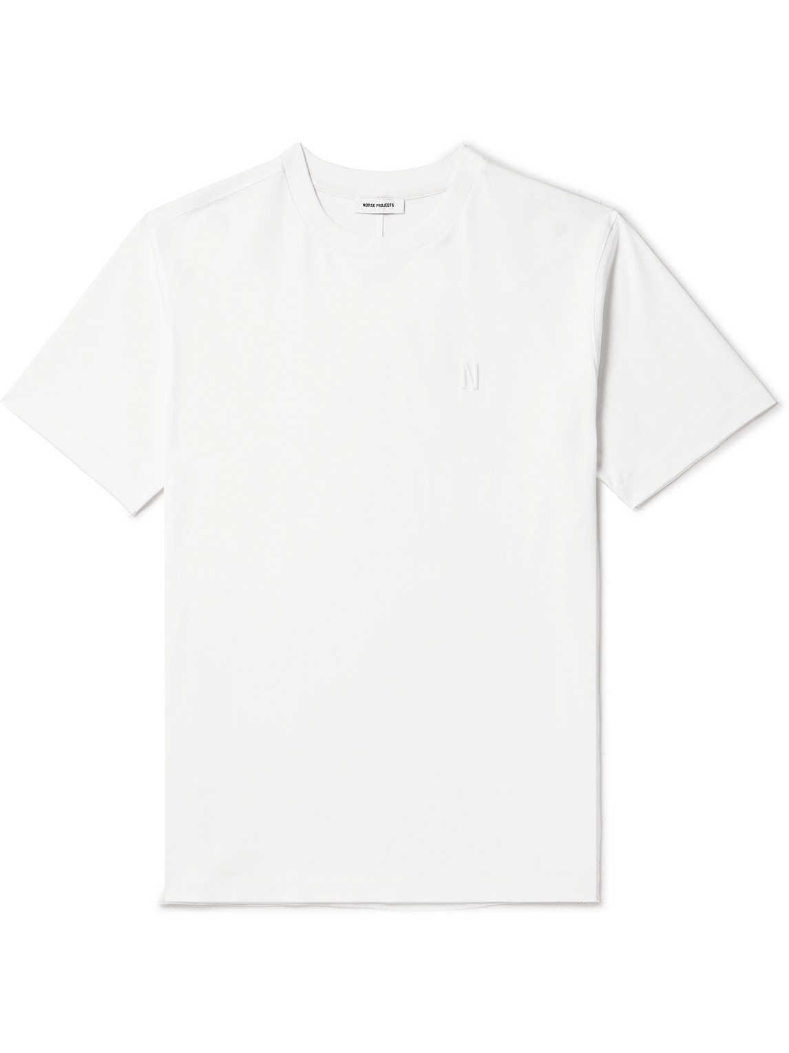 Shop Norse Projects Johannes Logo-embroidered Organic Cotton-jersey T-shirt In White