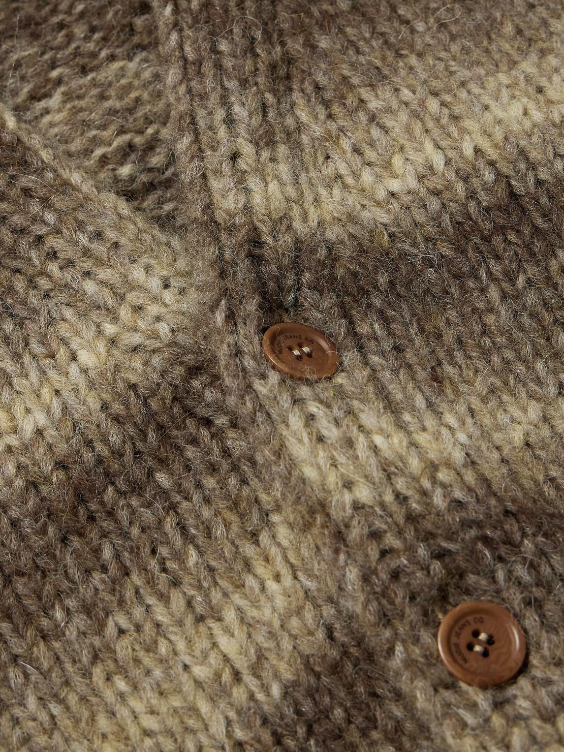 Shop Nudie Jeans Kent Striped Brushed Wool-blend Cardigan In Brown