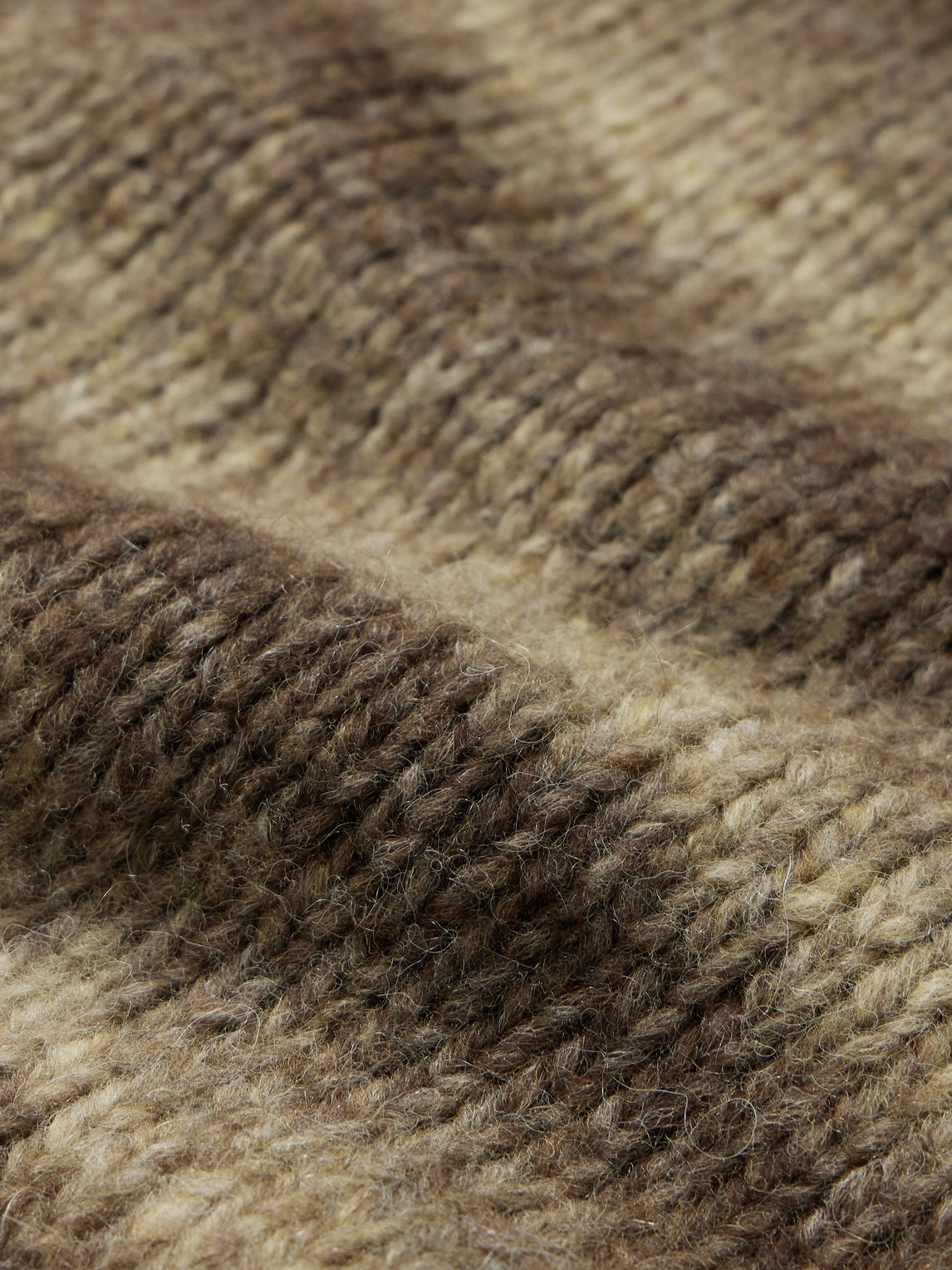 Shop Nudie Jeans Kent Striped Brushed Wool-blend Cardigan In Brown