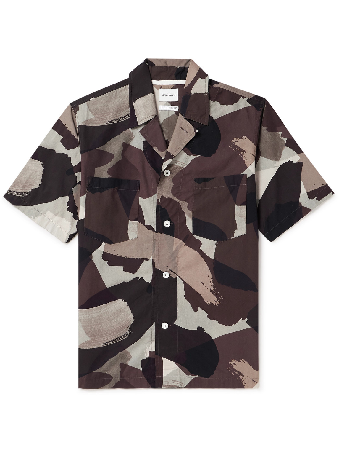 NORSE PROJECTS MADS CAMP-COLLAR CAMOUFLAGE-PRINT COTTON-POPLIN SHIRT