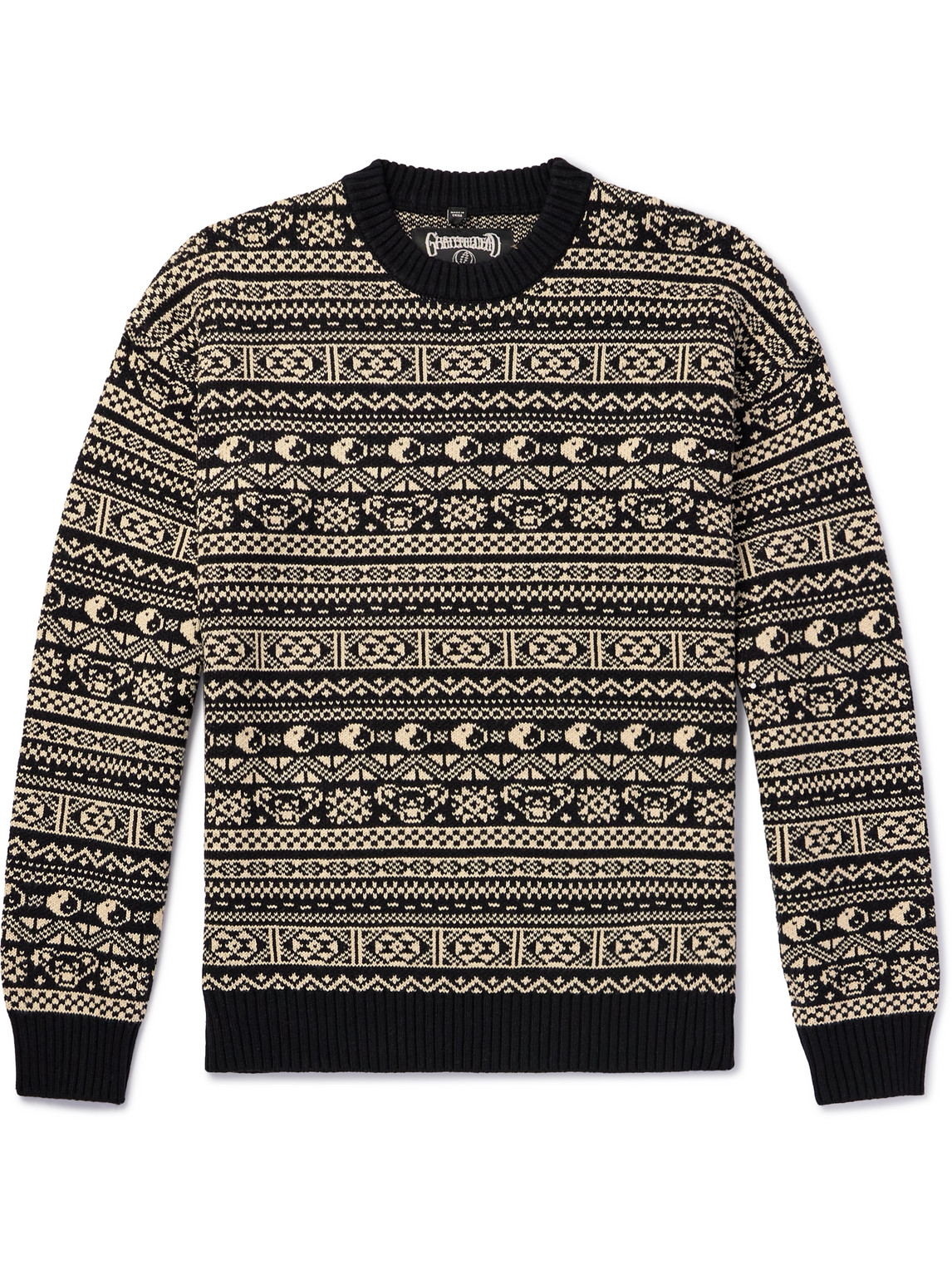 Shop Schott Grateful Dead Intarsia Cotton Sweater In Black