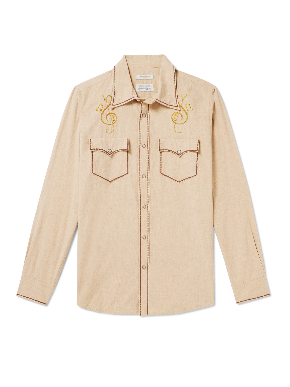 NUDIE JEANS GEORGE EMBROIDERED COTTON WESTERN SHIRT