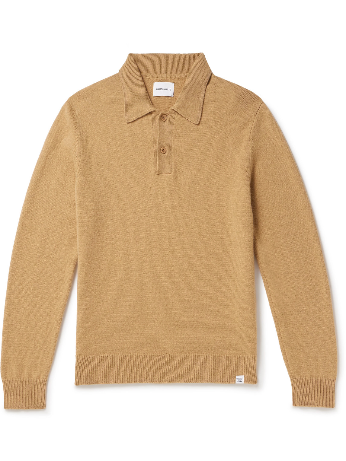 Norse Projects Marco Wool Polo Shirt In Brown
