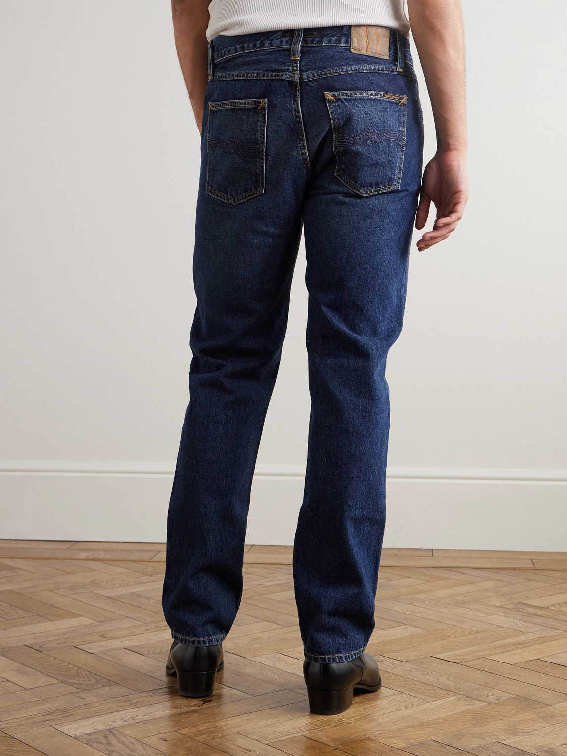 Shop Nudie Jeans Gritty Jackson Slim-fit Straight-leg Jeans In Blue