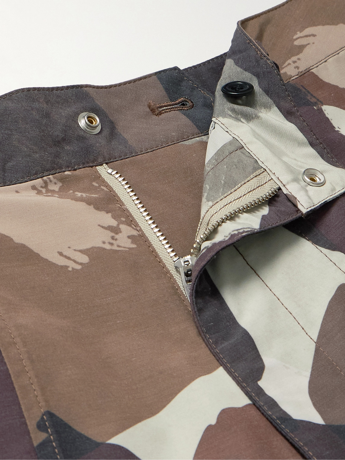 Shop Norse Projects Sigur Straight-leg Camouflage-print Shell Trousers In Brown