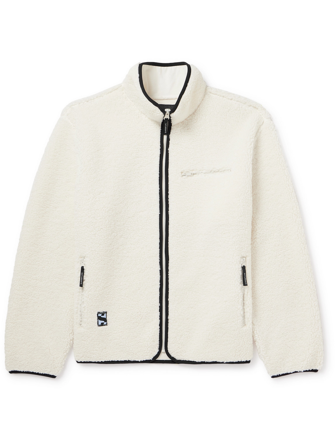 Saturdays Surf Nyc Spencer Polar Fleece Full Zip Jacket In Neutrals