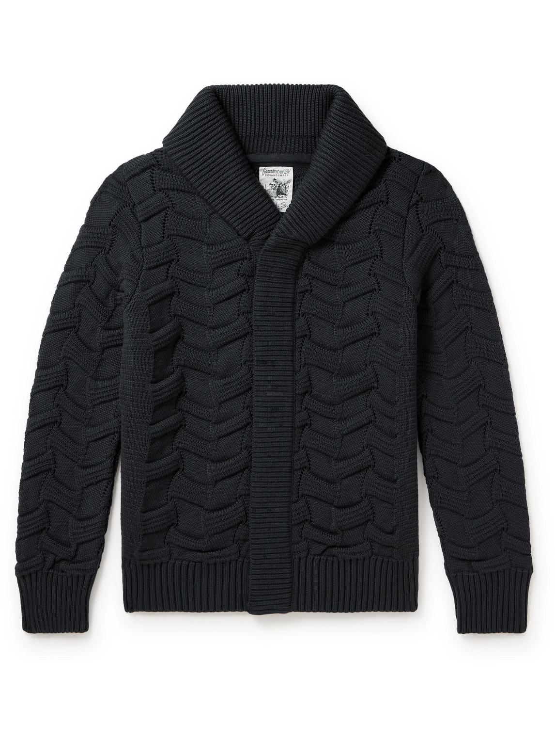 S.n.s Herning Epigon-ii Cable-knit Wool Cardigan In Gray