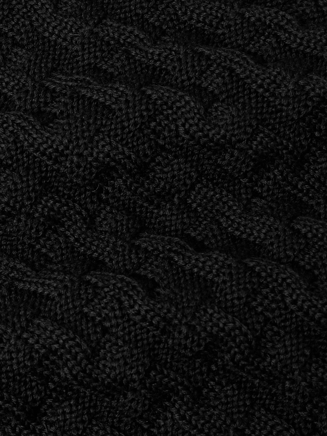 S.n.s Herning Stark Slim-fit Cable-knit Merino Wool Sweater In Black