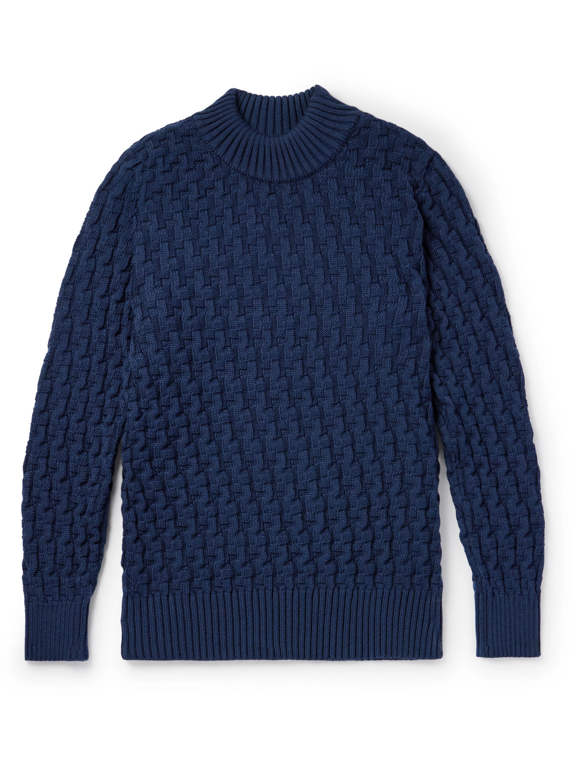 S.n.s Herning Stark Cable-knit Merino Wool Sweater In Blue