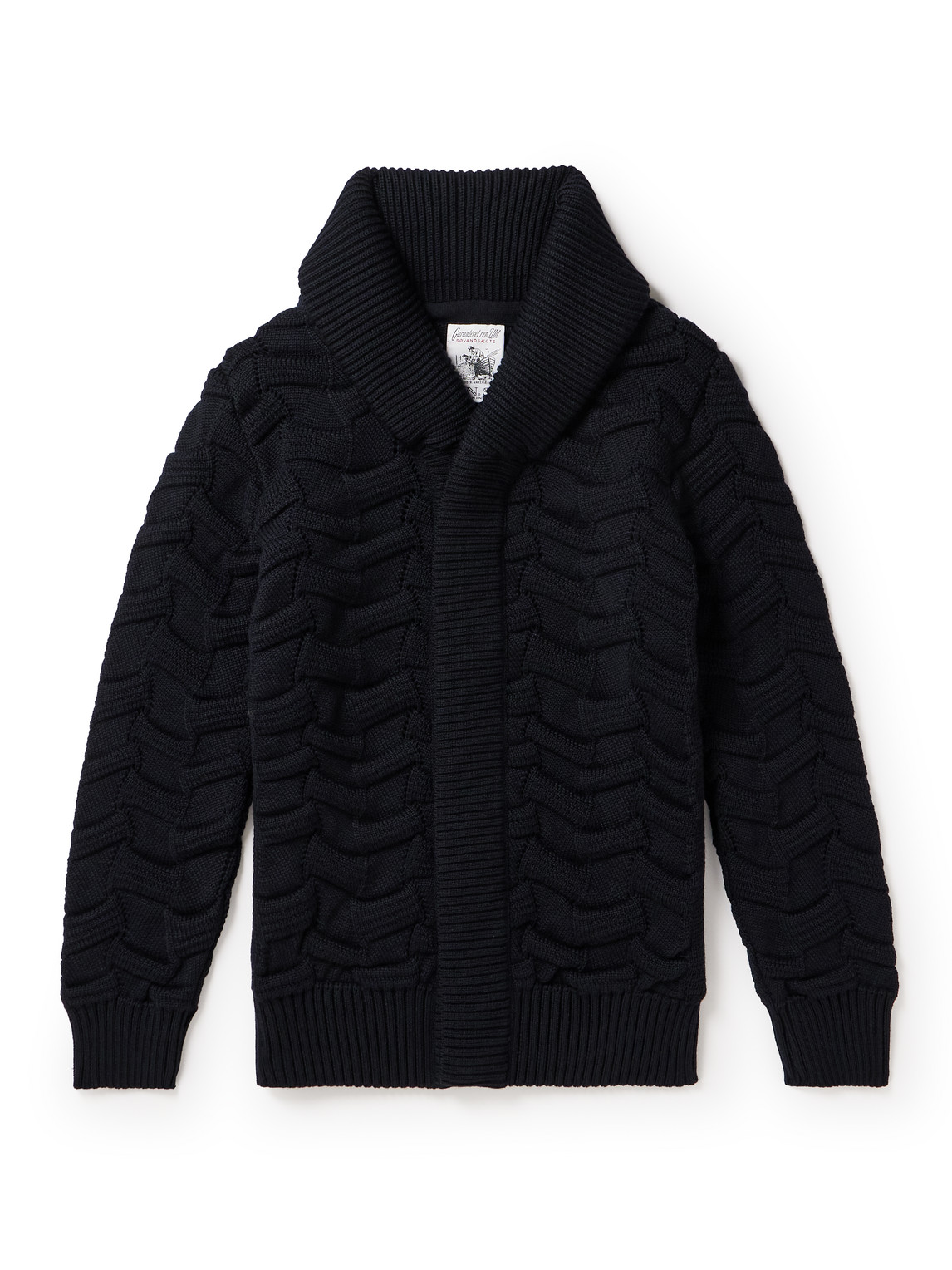 S.n.s Herning Epigon-ii Cable-knit Wool Cardigan In Blue