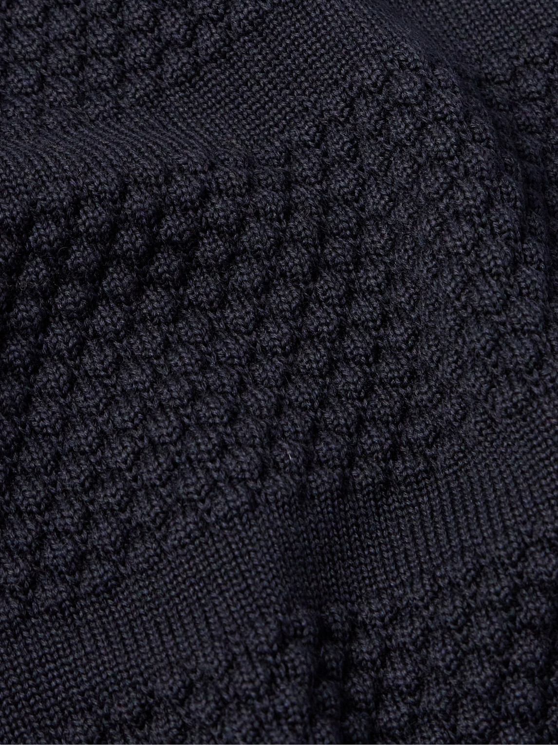Textured Virgin Wool Rollneck Sweater