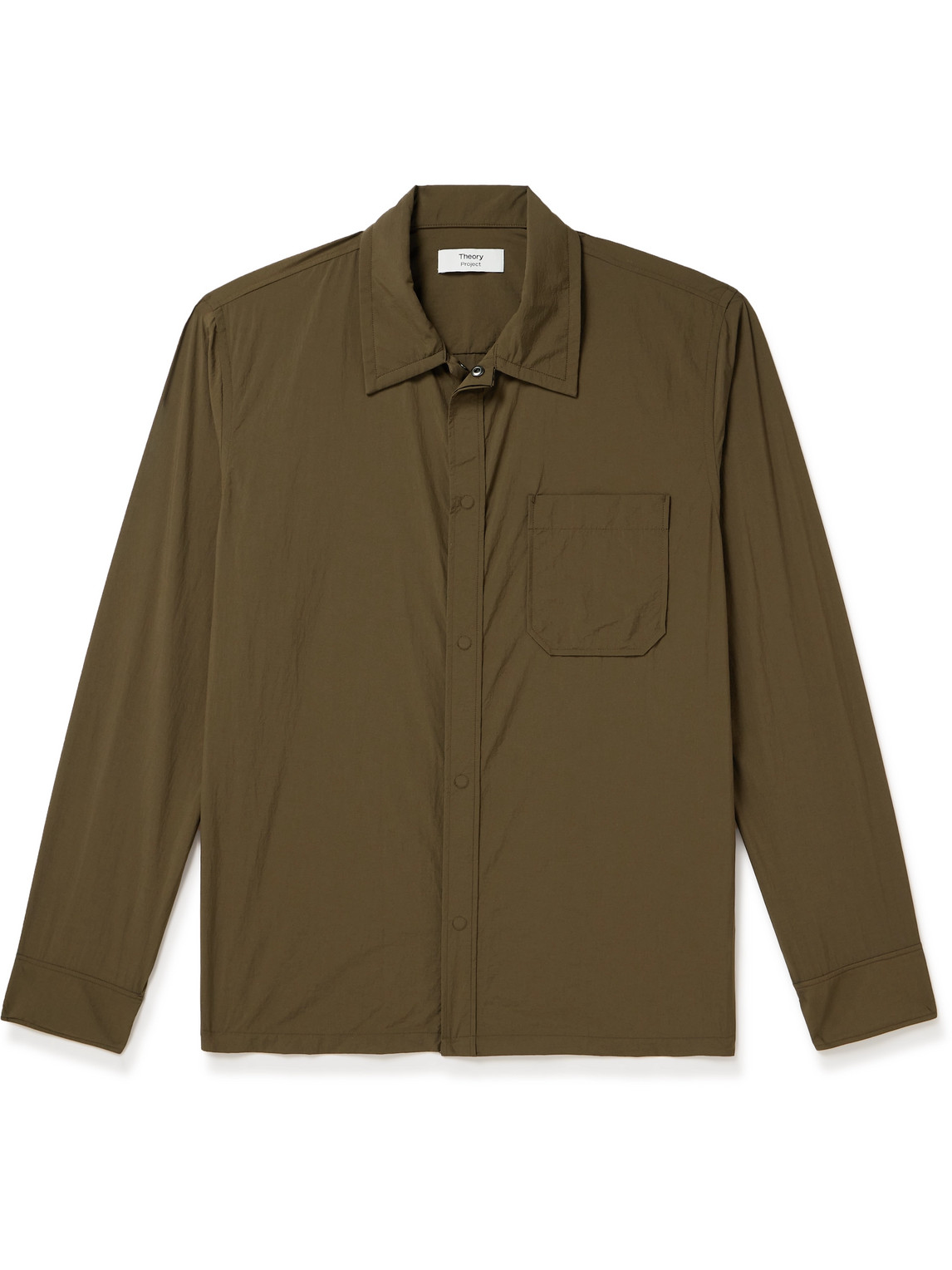 Shop Theory Lucas Ossendrijver Nylon Shirt In Green