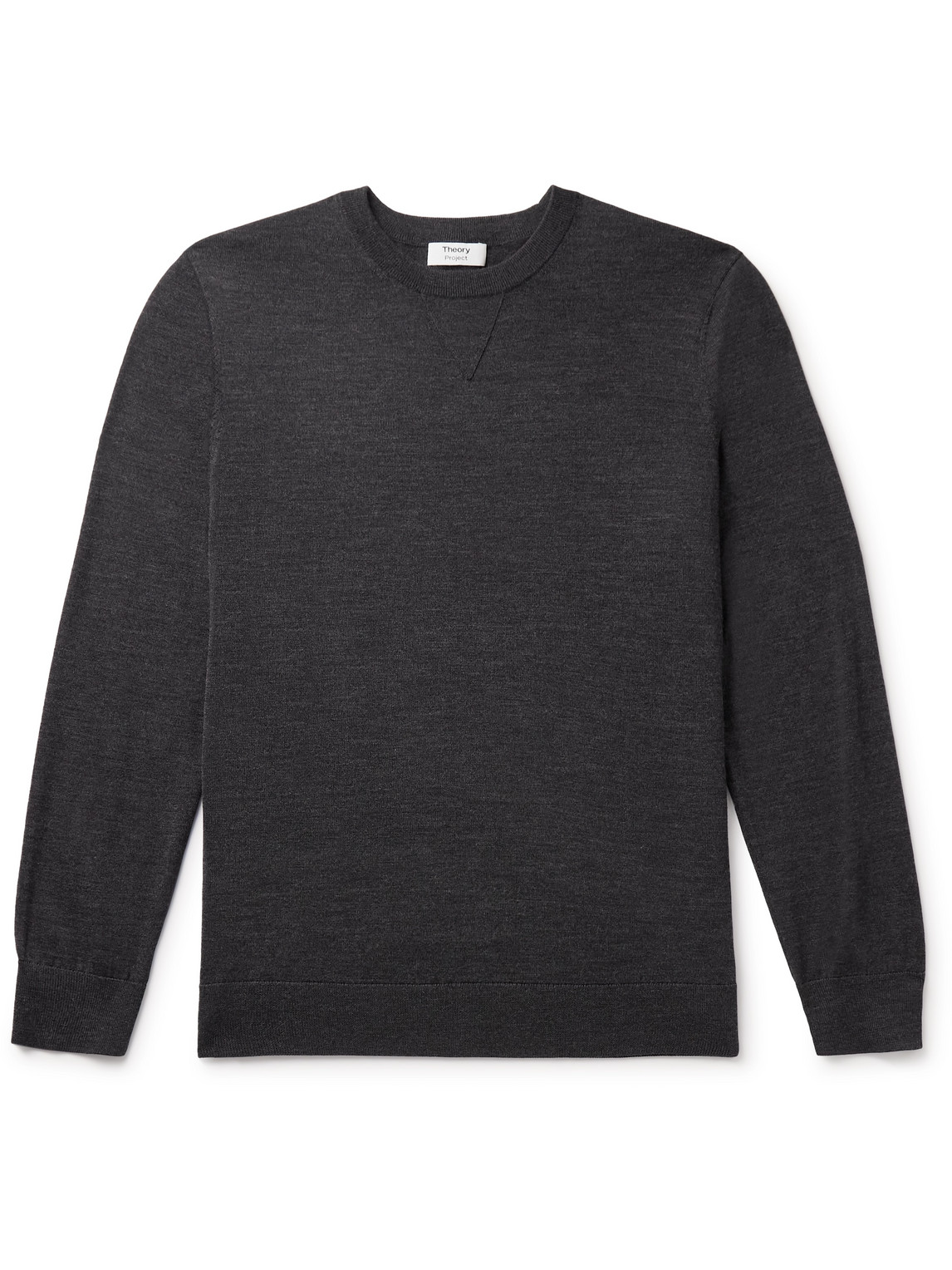 Theory Lucas Ossendrijver Shell-trimmed Merino Wool-blend Sweater In Black