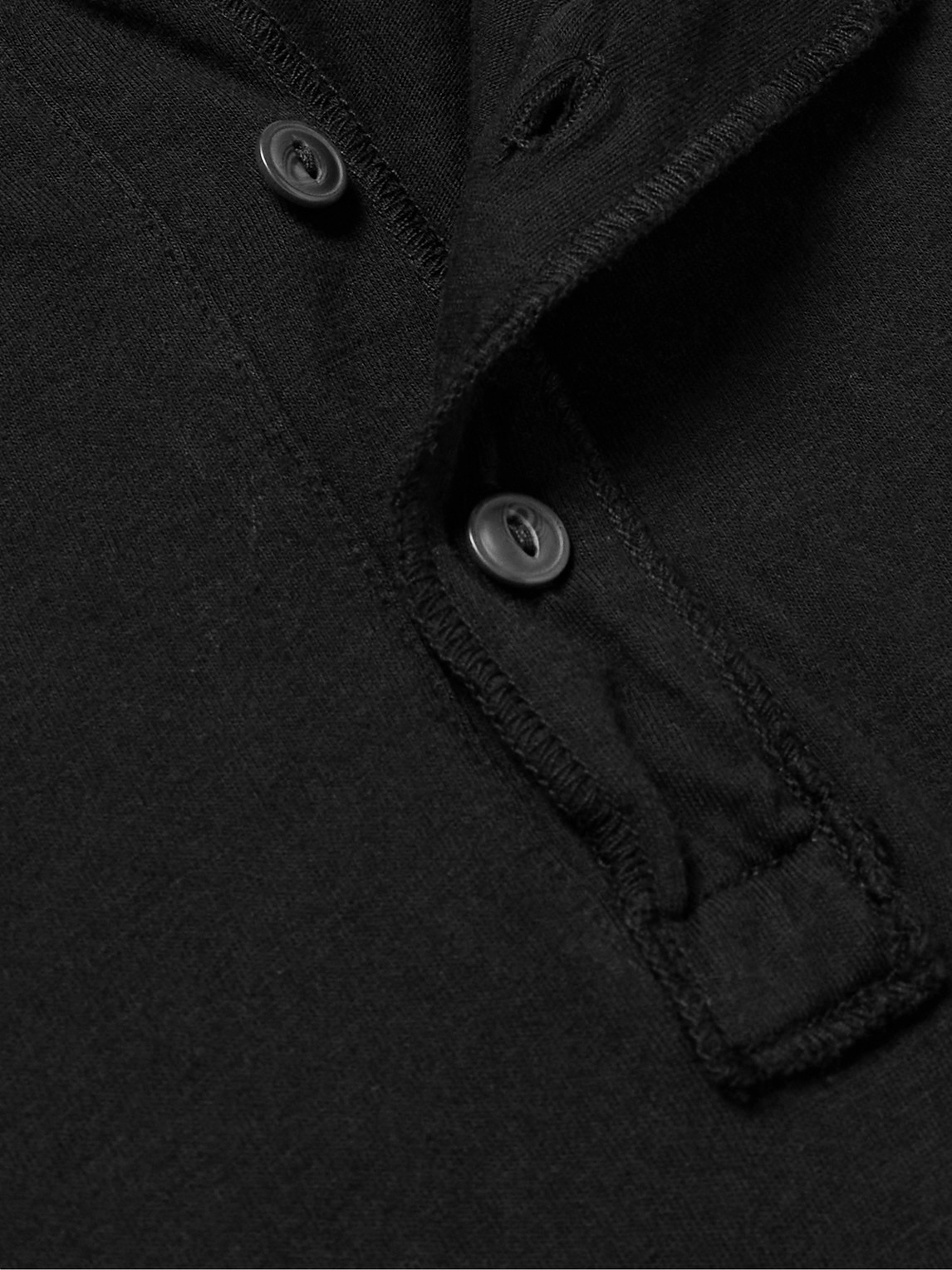 Shop Save Khaki United Garment-dyed Supima Cotton-jersey Henley T-shirt In Black