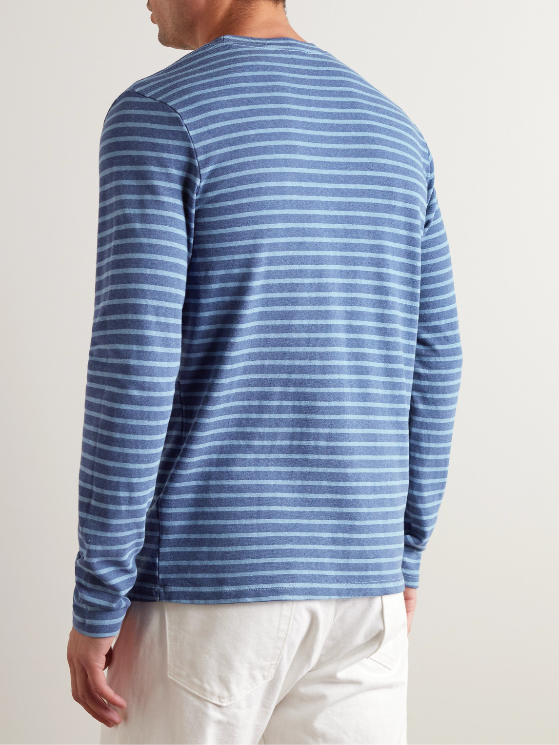 Shop Save Khaki United Striped Recycled-jersey T-shirt In Blue
