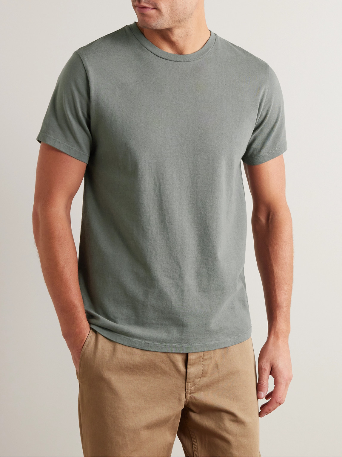 Shop Save Khaki United Recycled And Organic Cotton-jersey T-shirt In Green