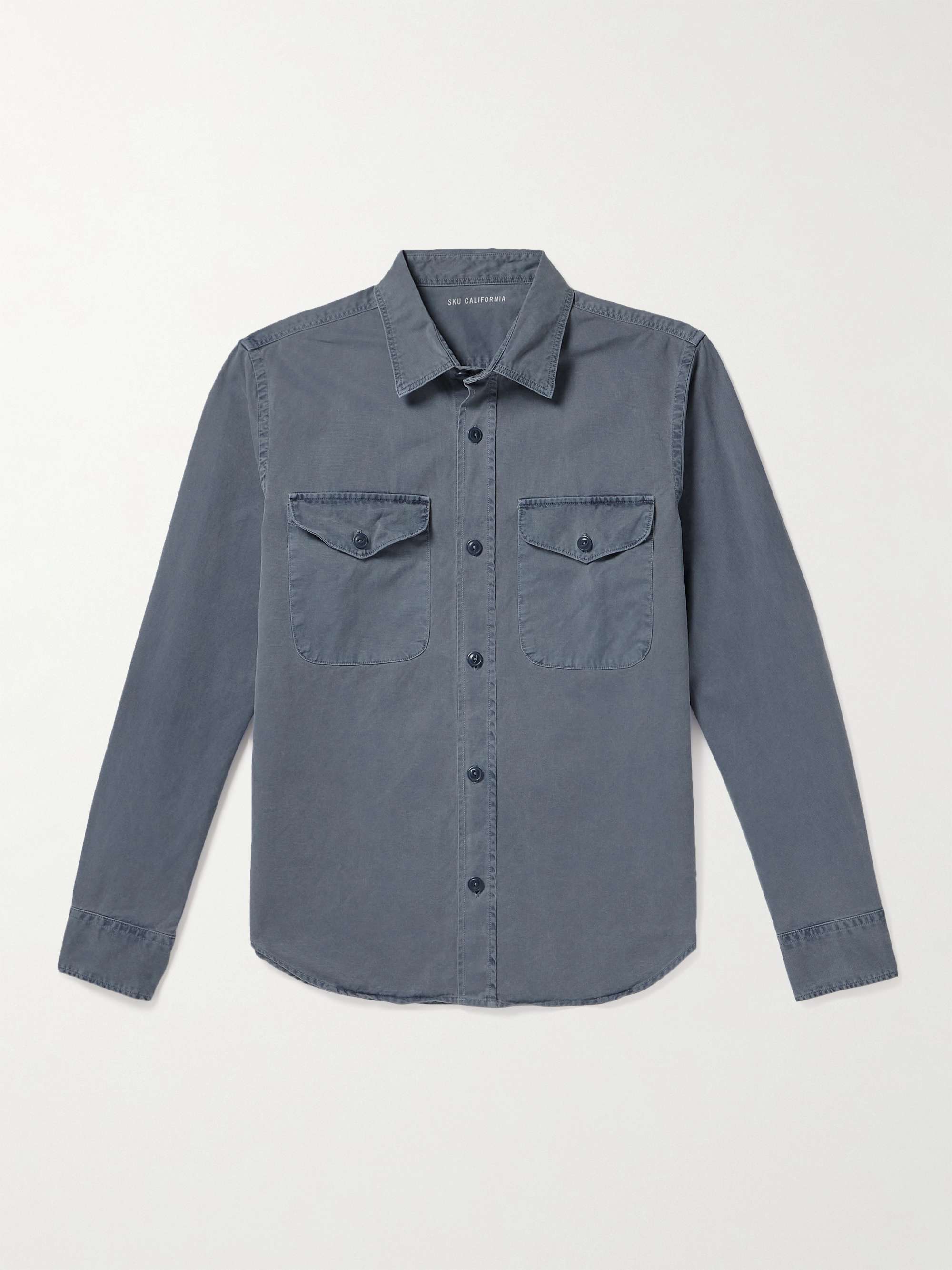 Garment-Dyed Cotton-Twill Overshirt
