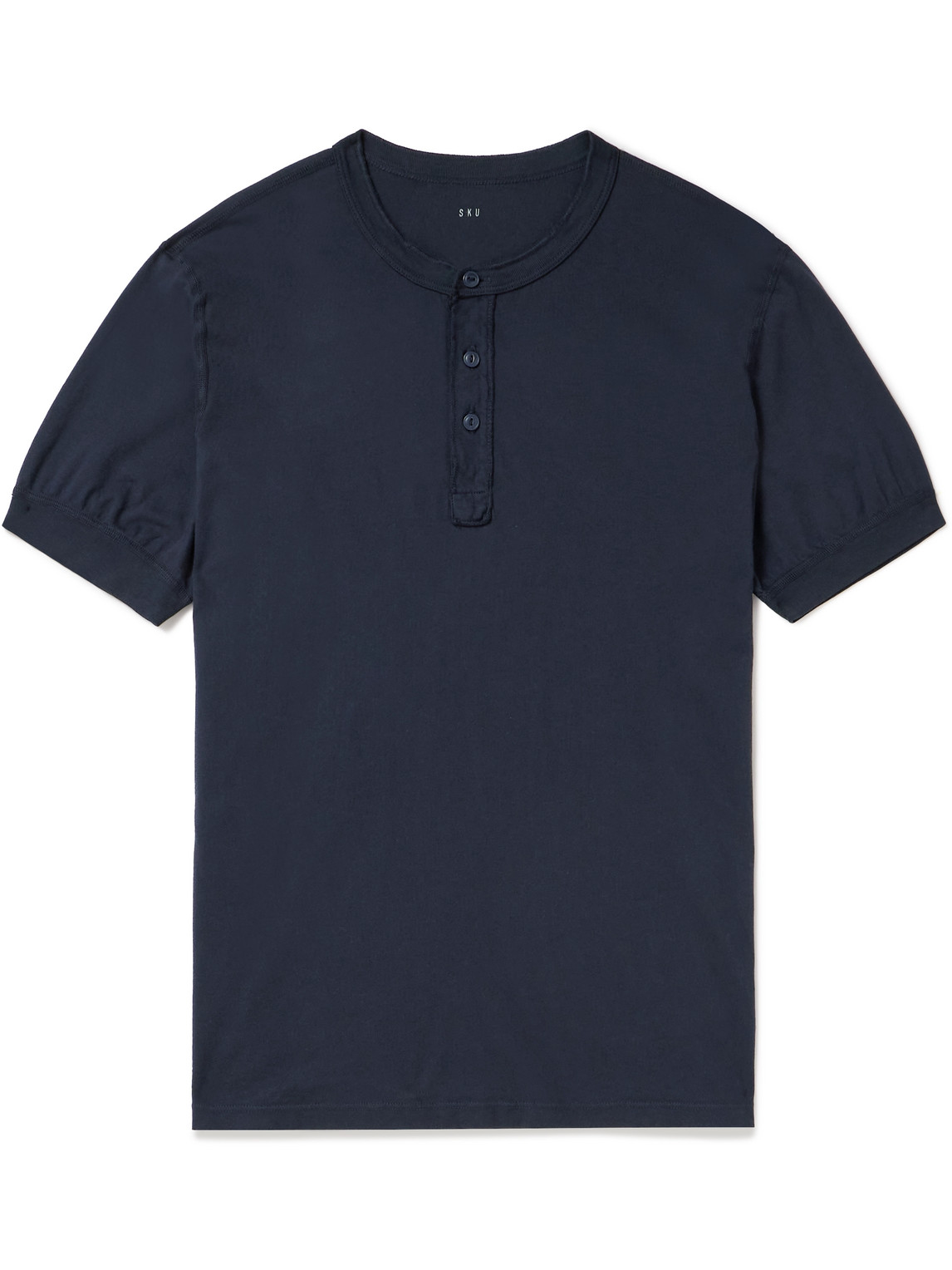 Garment-Dyed Supima-Cotton Jersey Henley T-Shirt