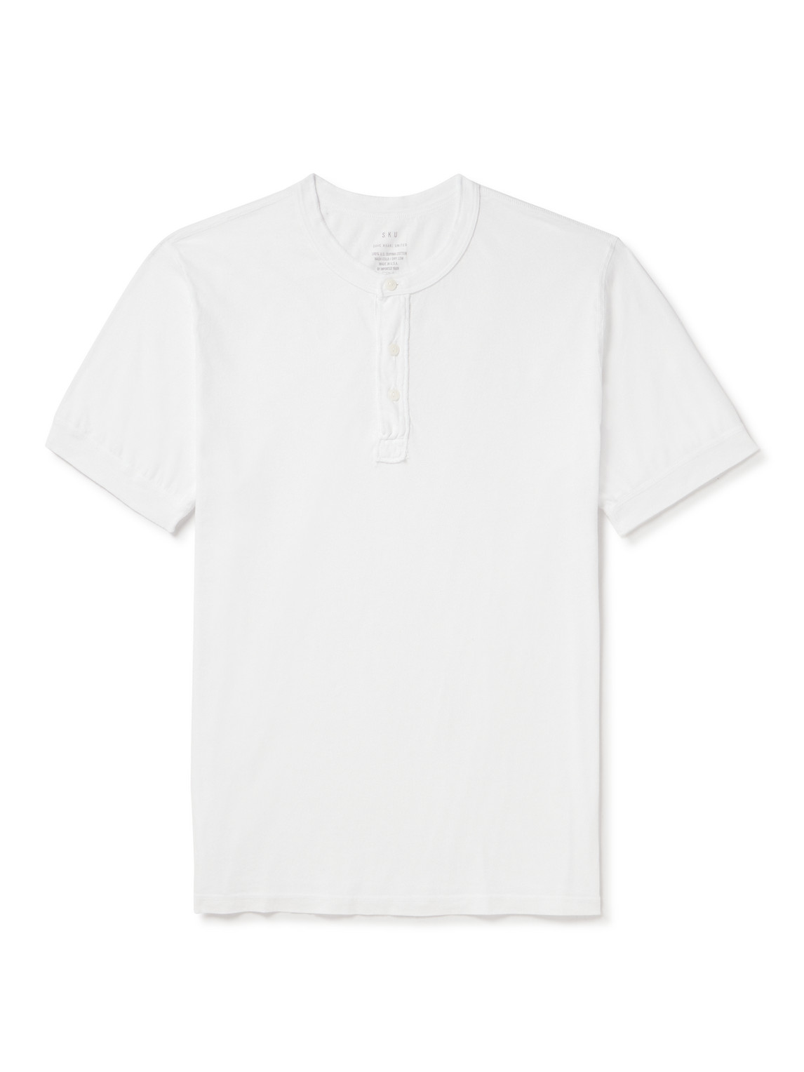Save Khaki United Garment-dyed Supima Cotton-jersey Henley T-shirt In White