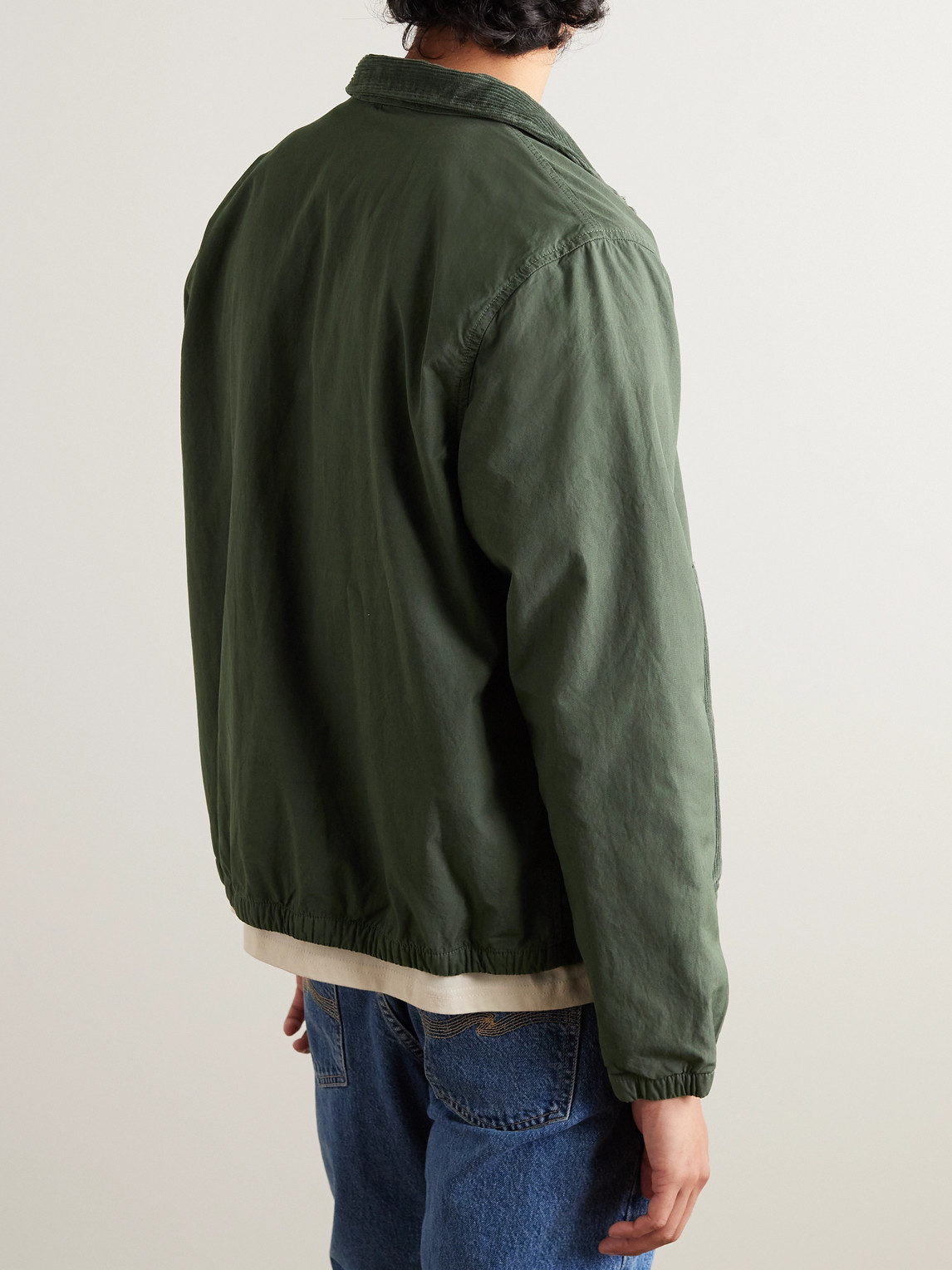 Shop Save Khaki United Reversible Garment-dyed Cotton-canvas And Corduroy Jacket In Green