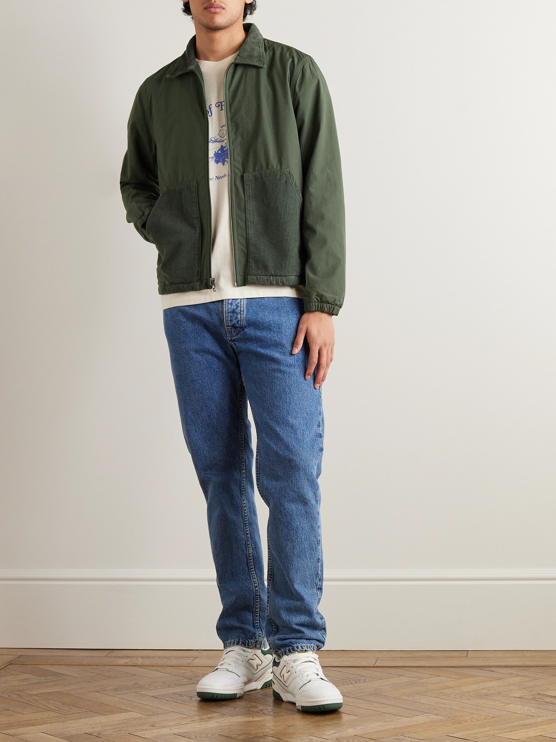 Shop Save Khaki United Reversible Garment-dyed Cotton-canvas And Corduroy Jacket In Green