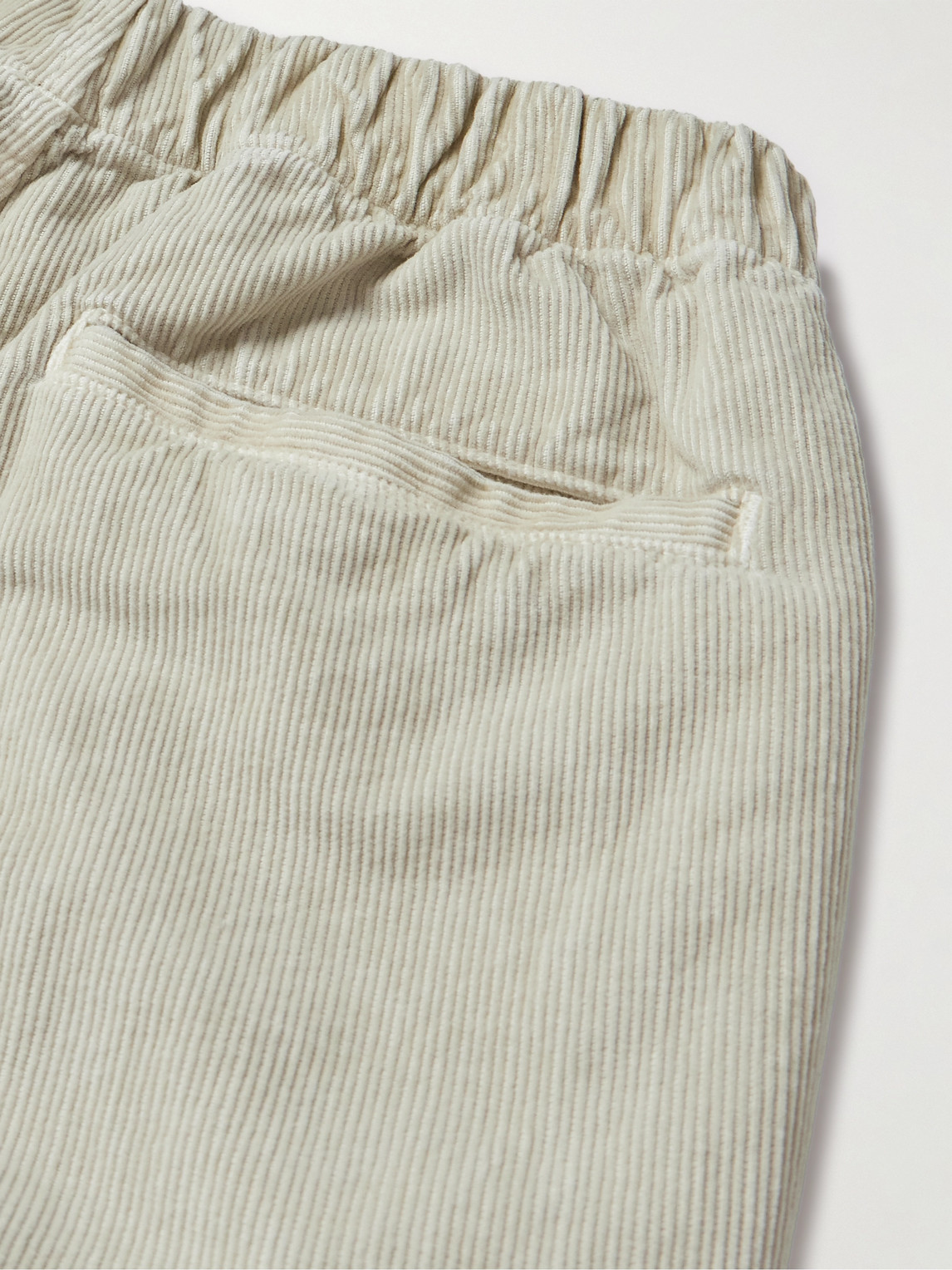 Shop Save Khaki United Easy Straight-leg Cotton-corduroy Elasticated Trousers In White
