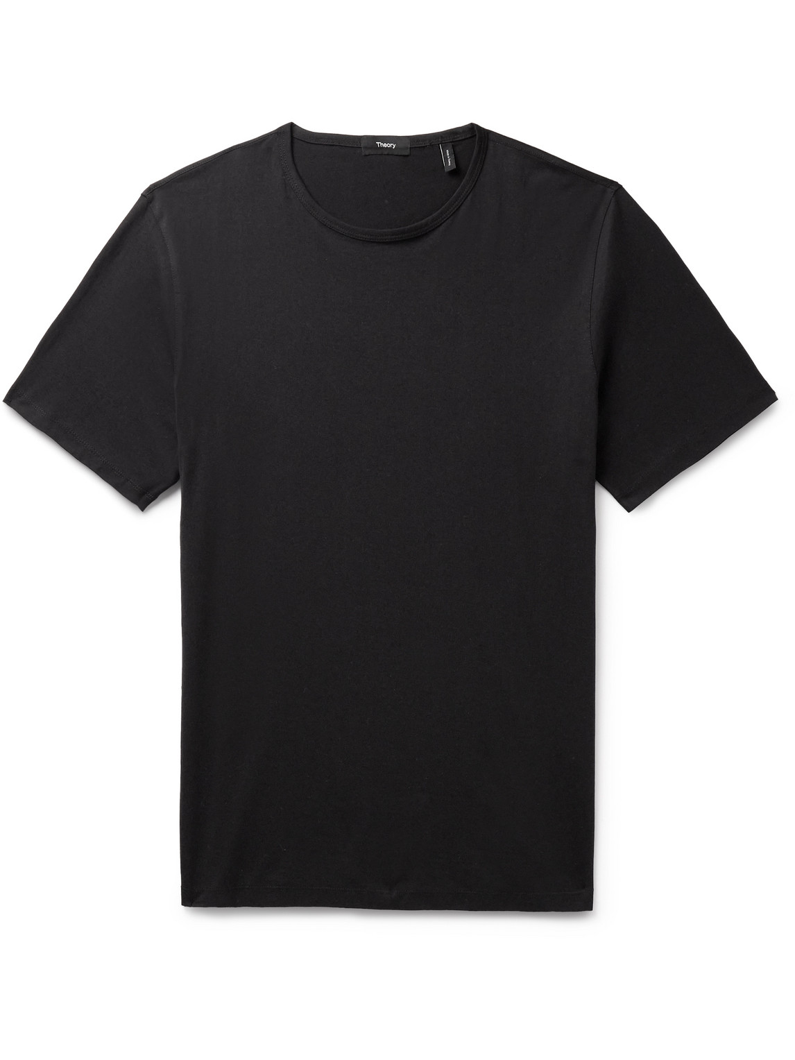 Shop Theory Precise Cotton-jersey T-shirt In Black