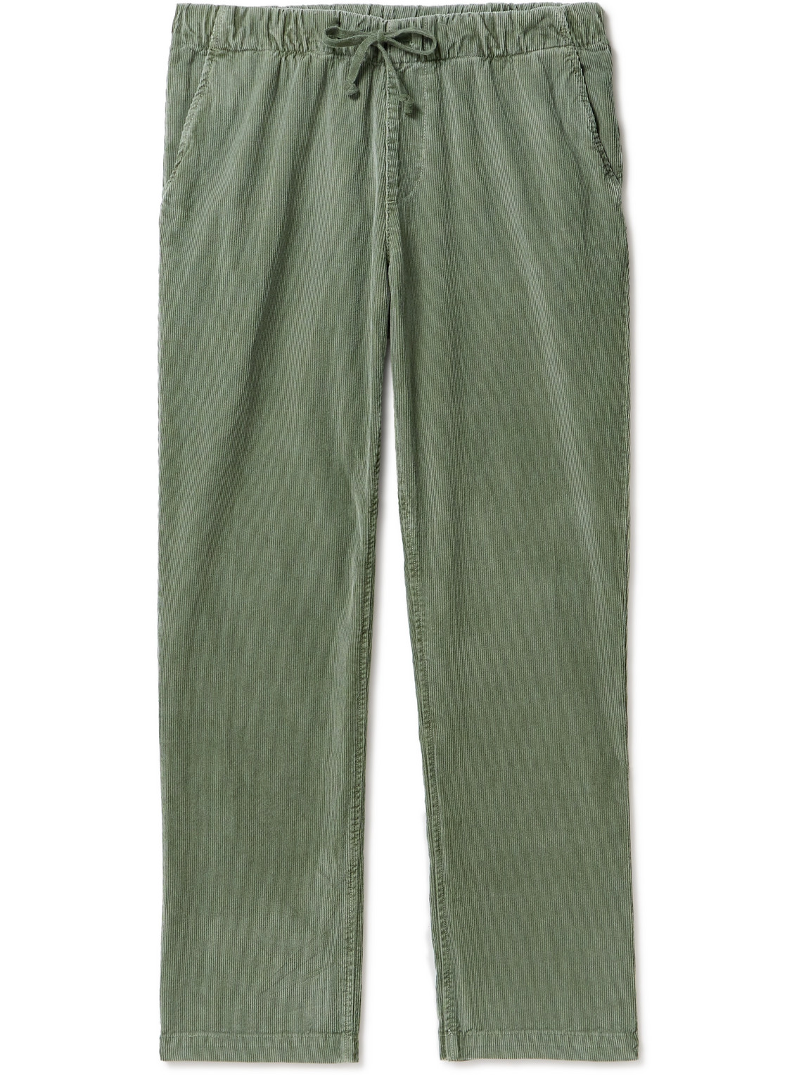 Save Khaki United Easy Straight-leg Cotton-corduroy Drawstring Trousers In Green
