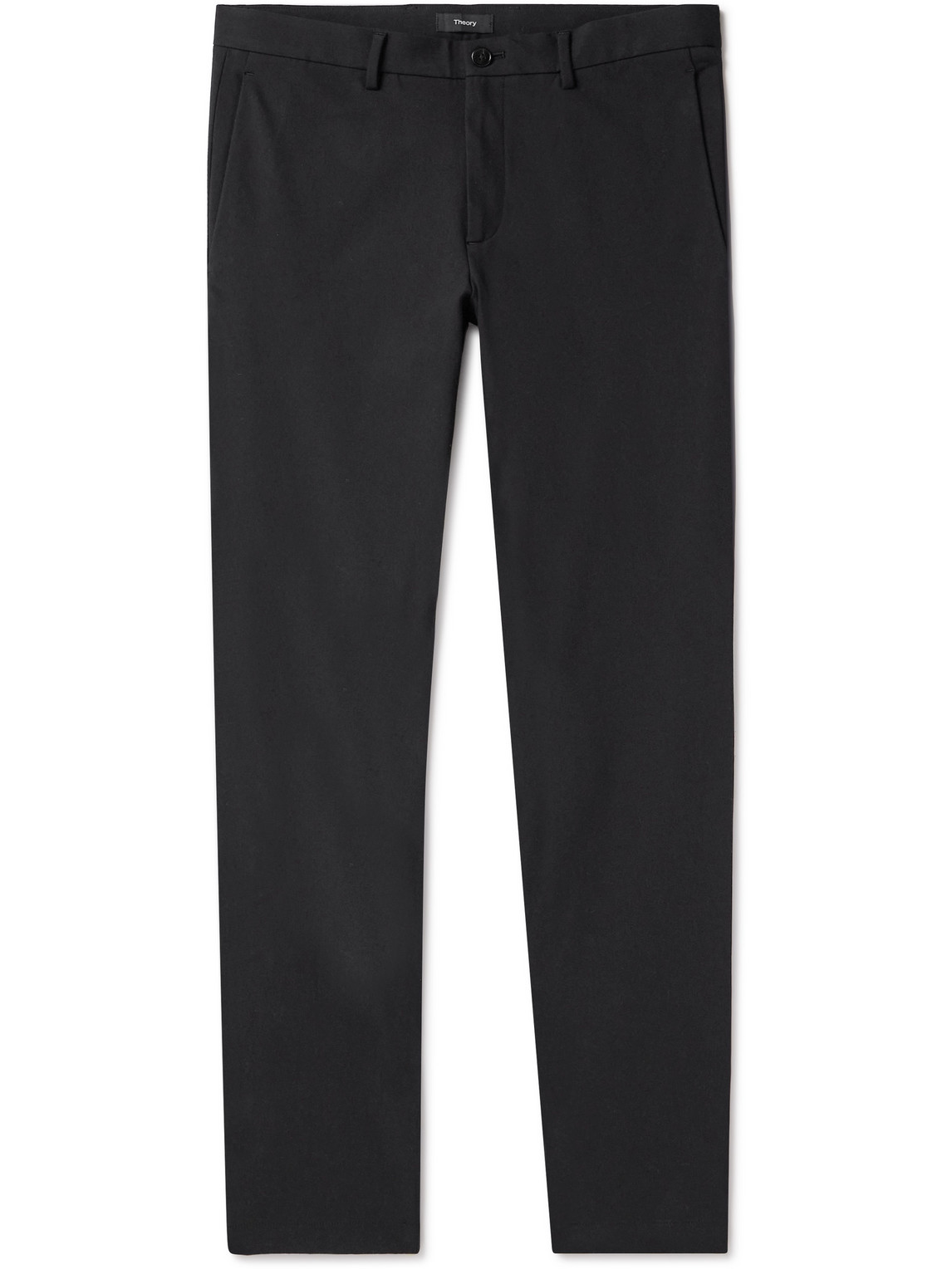 Theory Zaine Slim-fit Cotton-blend Twill Chinos In Black