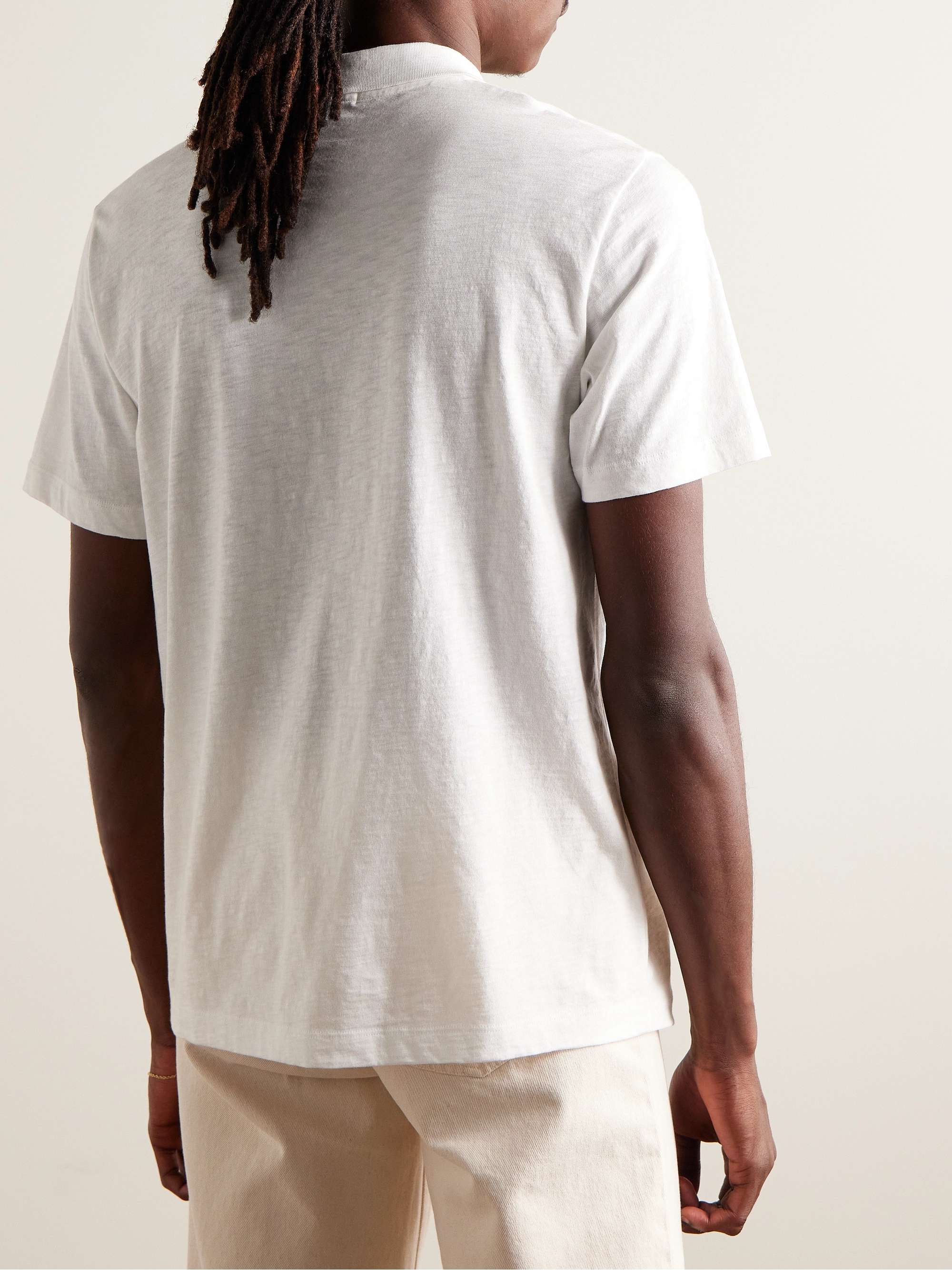 THEORY Bron Slubbed Cotton-Jersey Polo Shirt