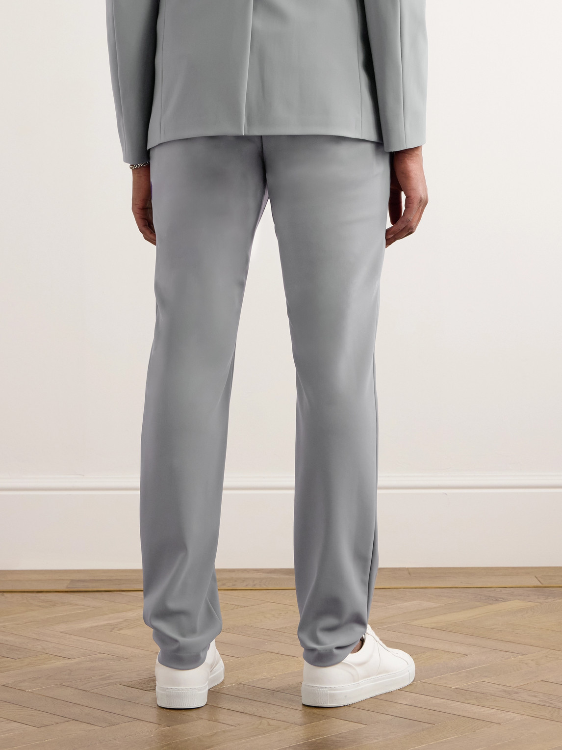 Shop Theory Zaine Straight-leg Precision Ponte Suit Trousers In Gray