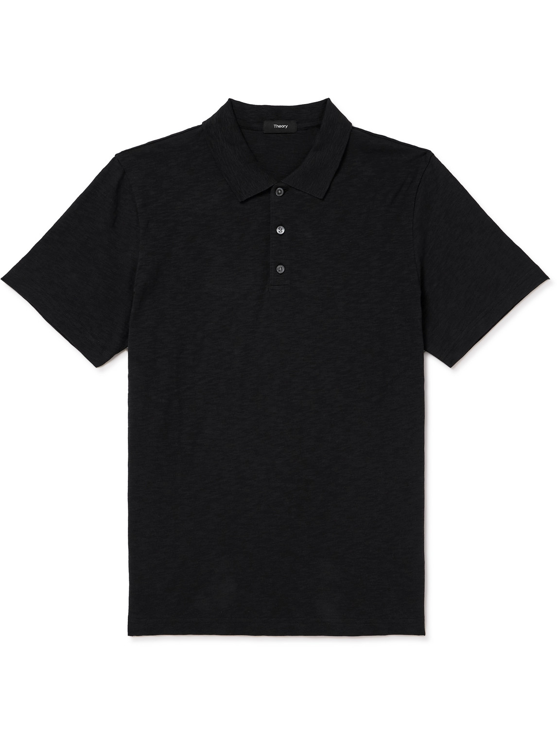 Theory Bron Cotton-jersey Polo Shirt In Black
