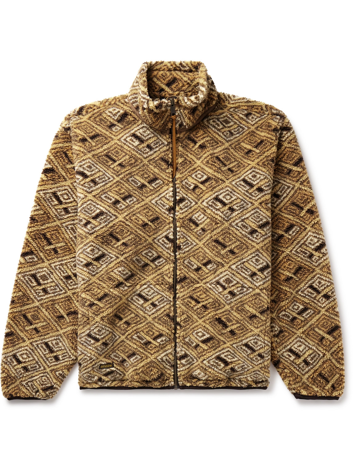 Orslow Fleece-jacquard Jacket In Brown