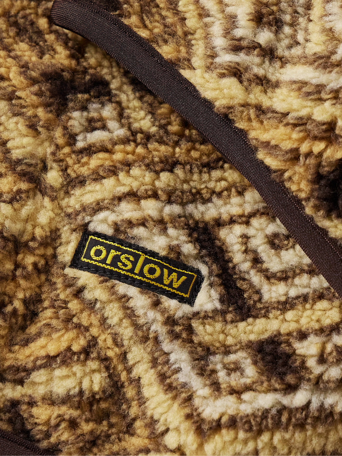 Shop Orslow Fleece-jacquard Gilet In Brown