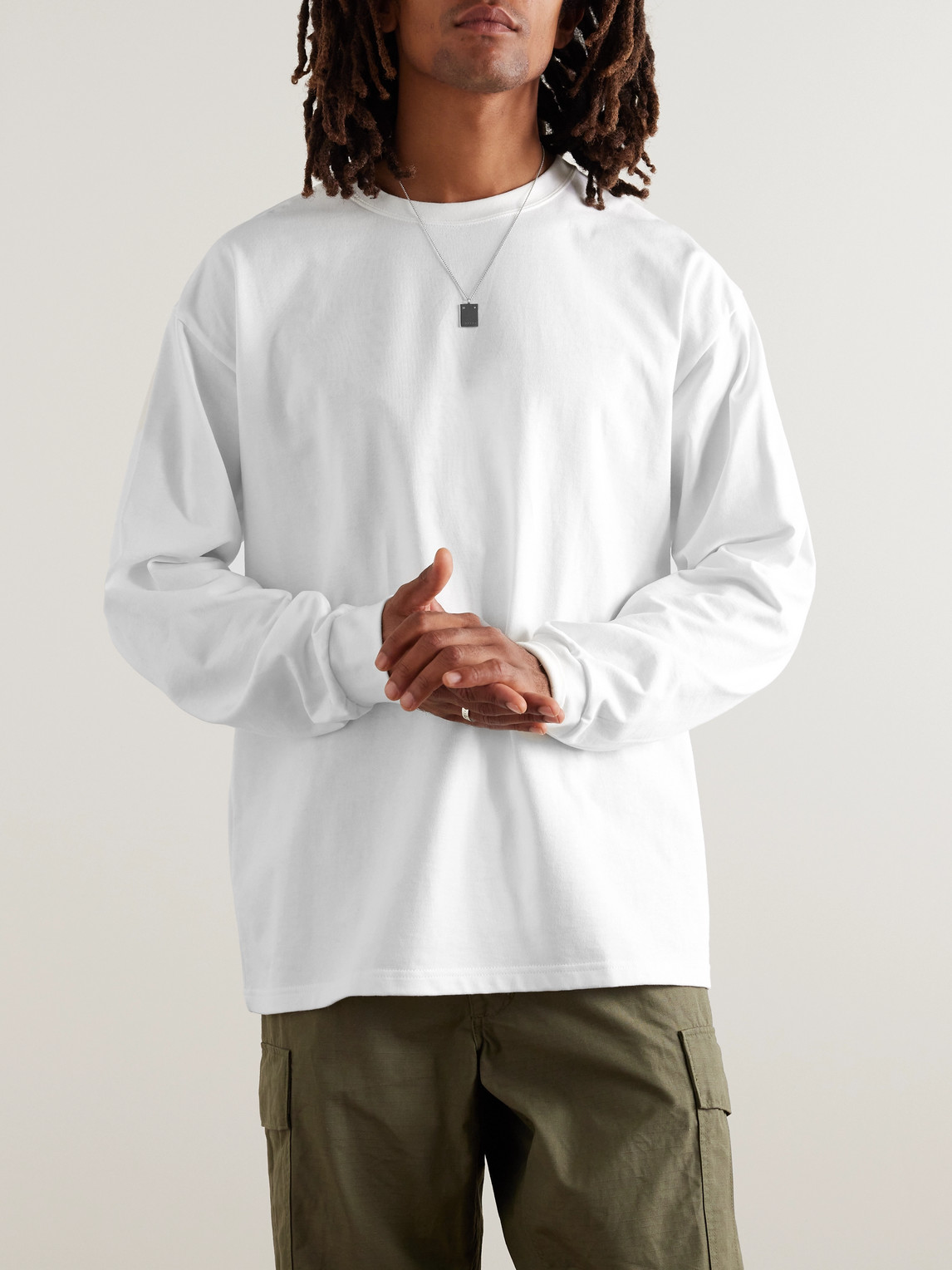Shop Orslow Cotton-jersey T-shirt In White