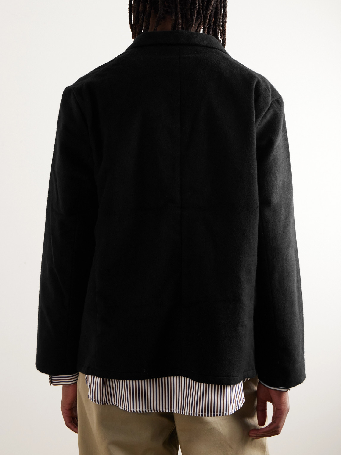 Shop Orslow Cotton-felt Blazer In Black