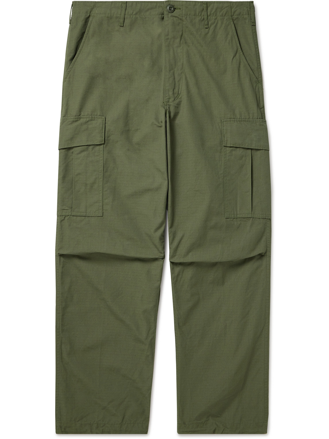 Orslow Straight-leg Cotton-ripstop Cargo Trousers In Green