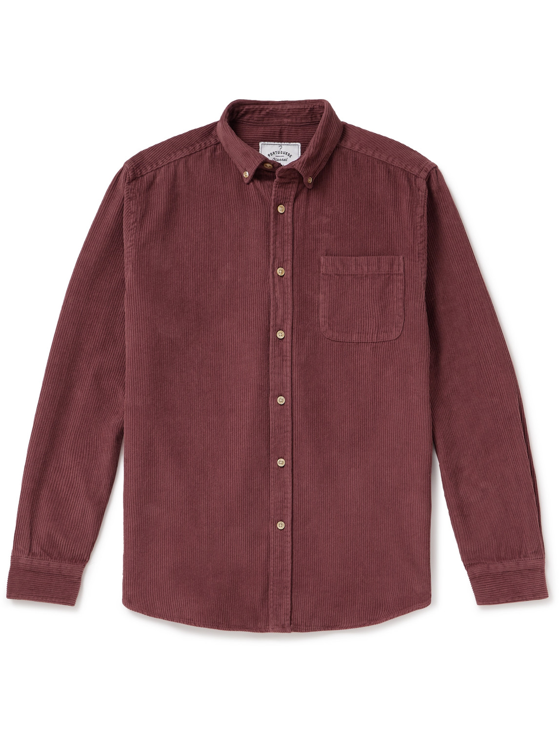 Portuguese Flannel Lobo Button-down Collar Cotton-corduroy Shirt In Red