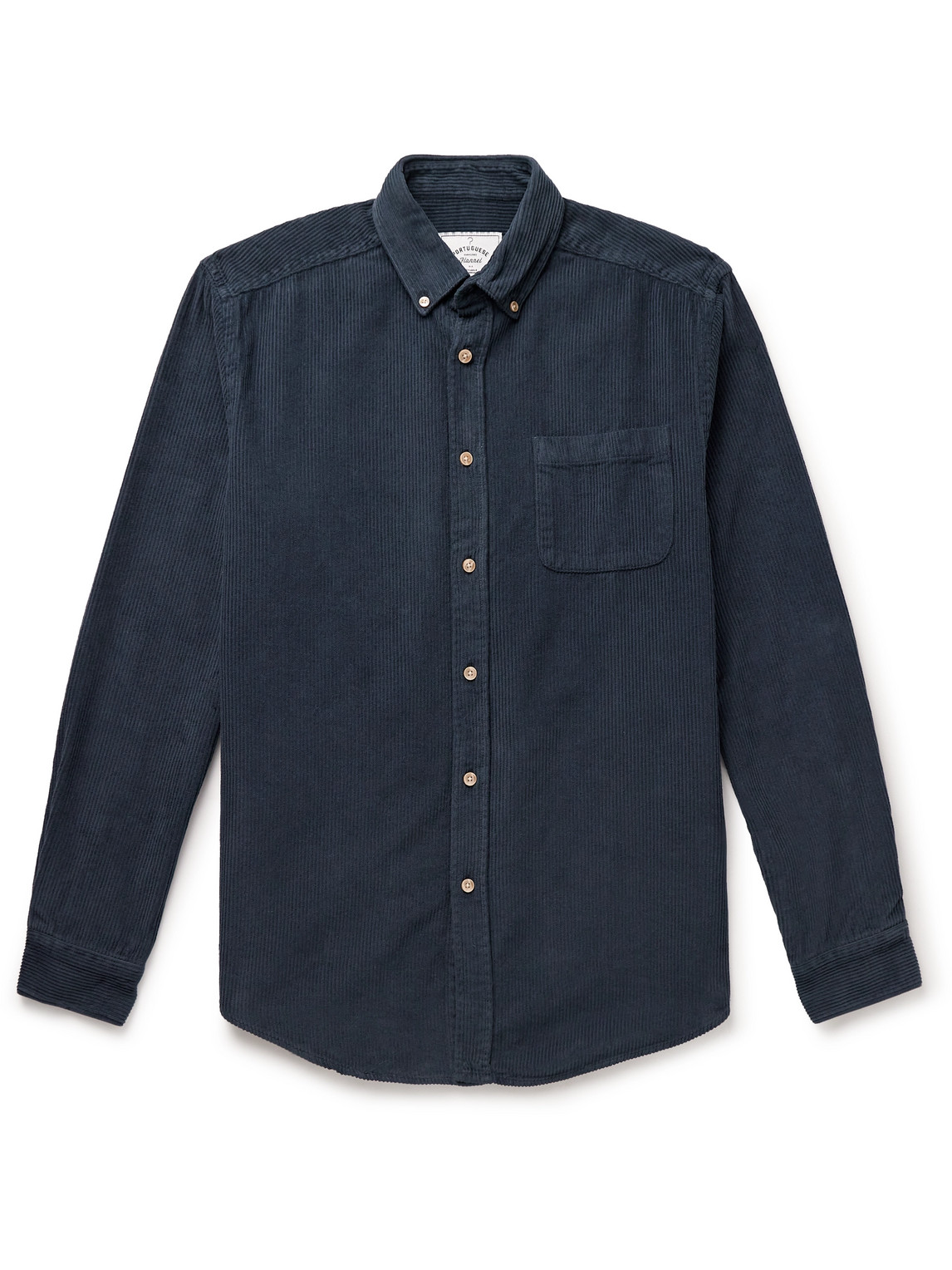 Portuguese Flannel Lobo Button-down Collar Cotton-corduroy Shirt In Blue