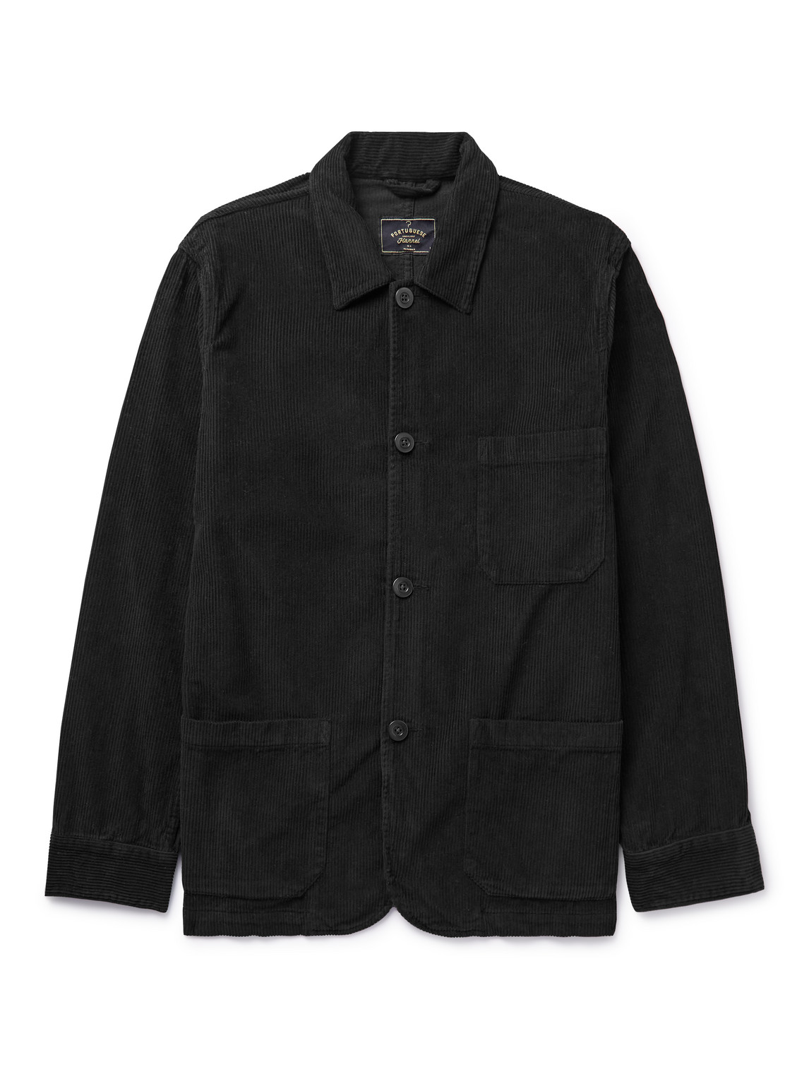 Portuguese Flannel Labura Cotton-corduroy Overshirt In Black