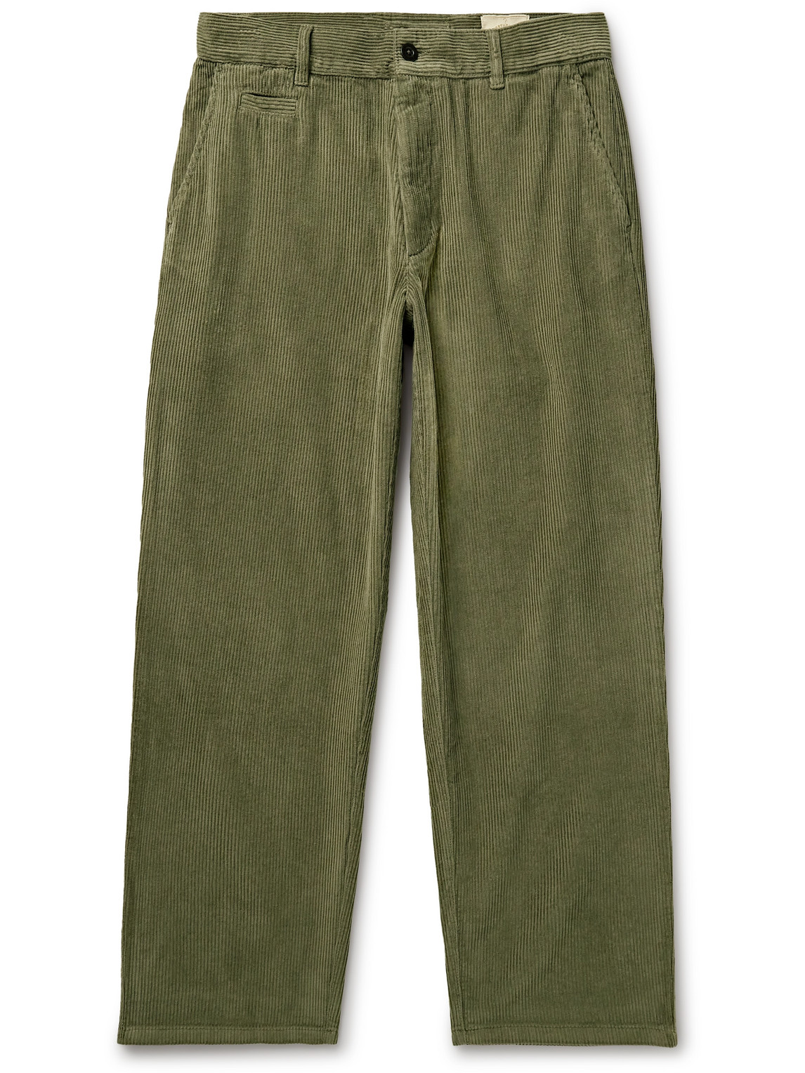 Portuguese Flannel Straight-leg Cotton-corduroy Trousers In Green